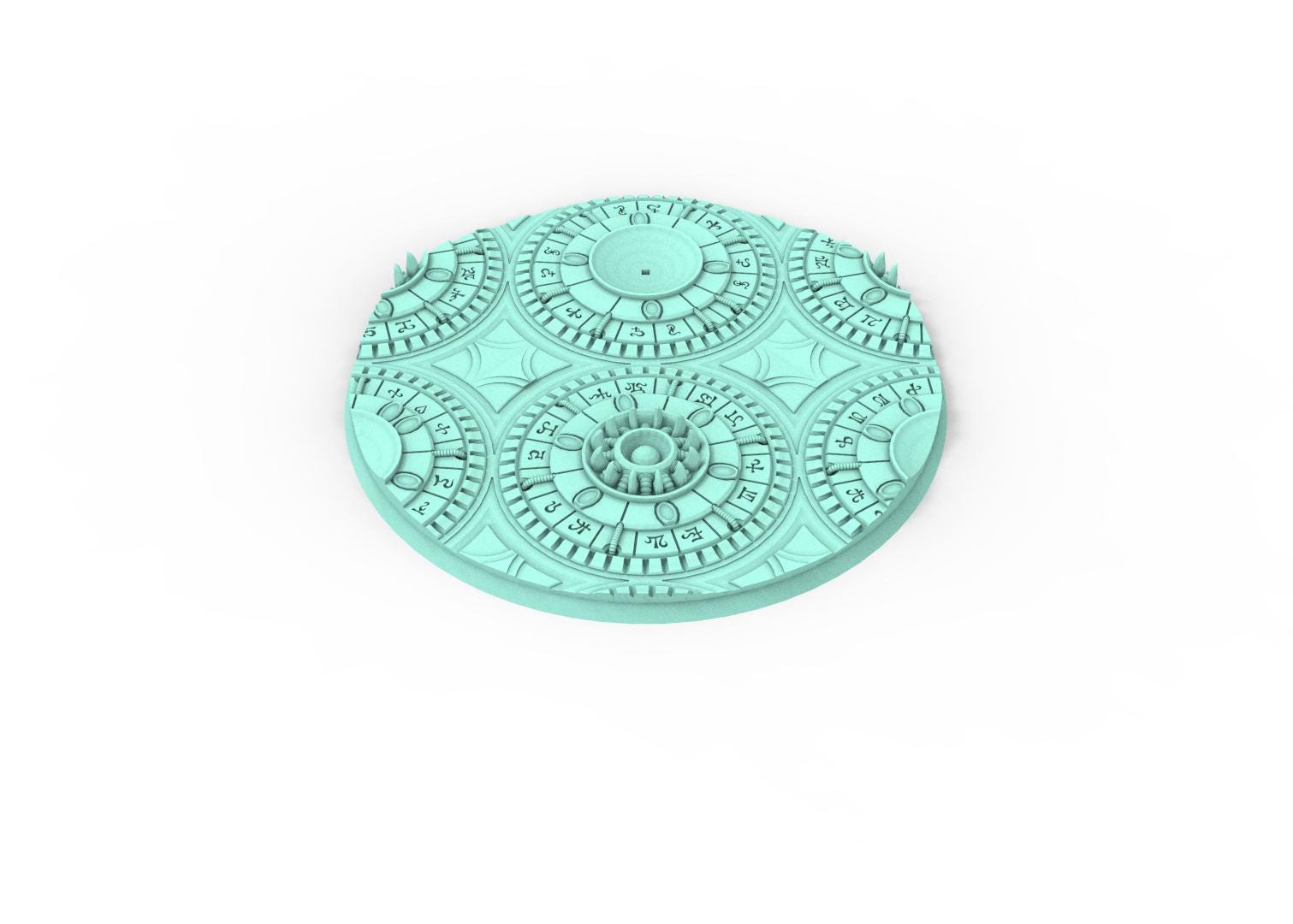 Dark City - Textured Round Bases, lot of 25mm to 160mm DRKCT Eldar space fantasy elves runic ground set 2 usable for warmachine, wargame...
