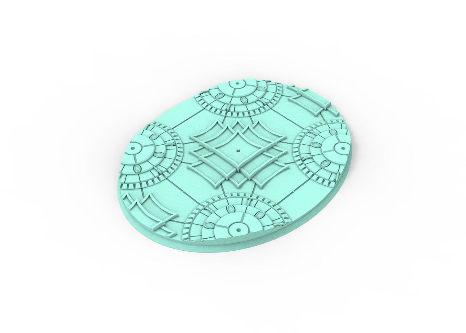 Dark City - Textured Oval Bases, lot of 60mm à 170mm, DRKCT Eldar space fantasy elves runic ground set 1 usable for warmachine, wargame...