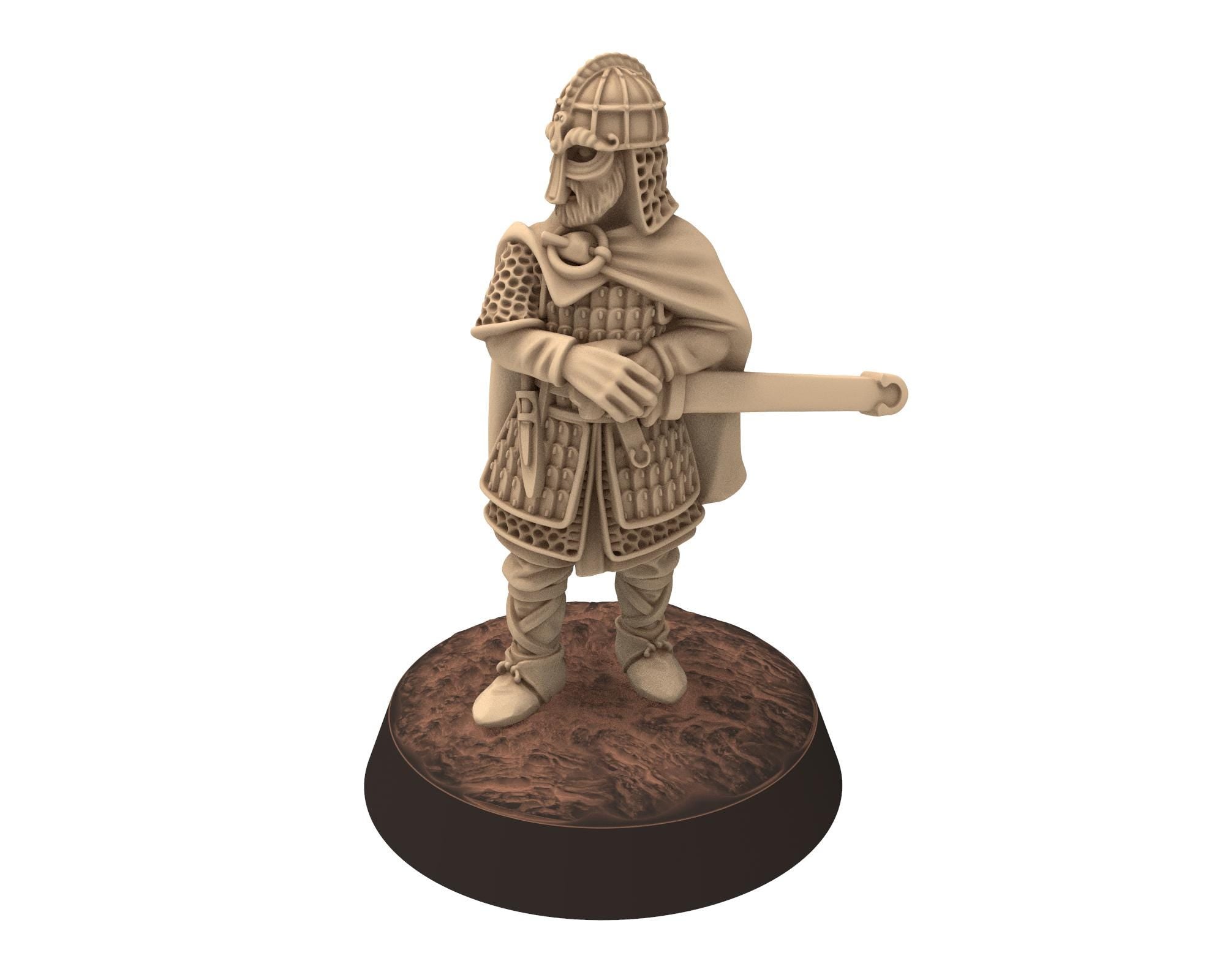 Vendel Era - Frioiwulf Hero Mounted and foot, Germanic Tribe Warband, 7 century, miniatures 28mm for wargame Historical... Medbury miniature