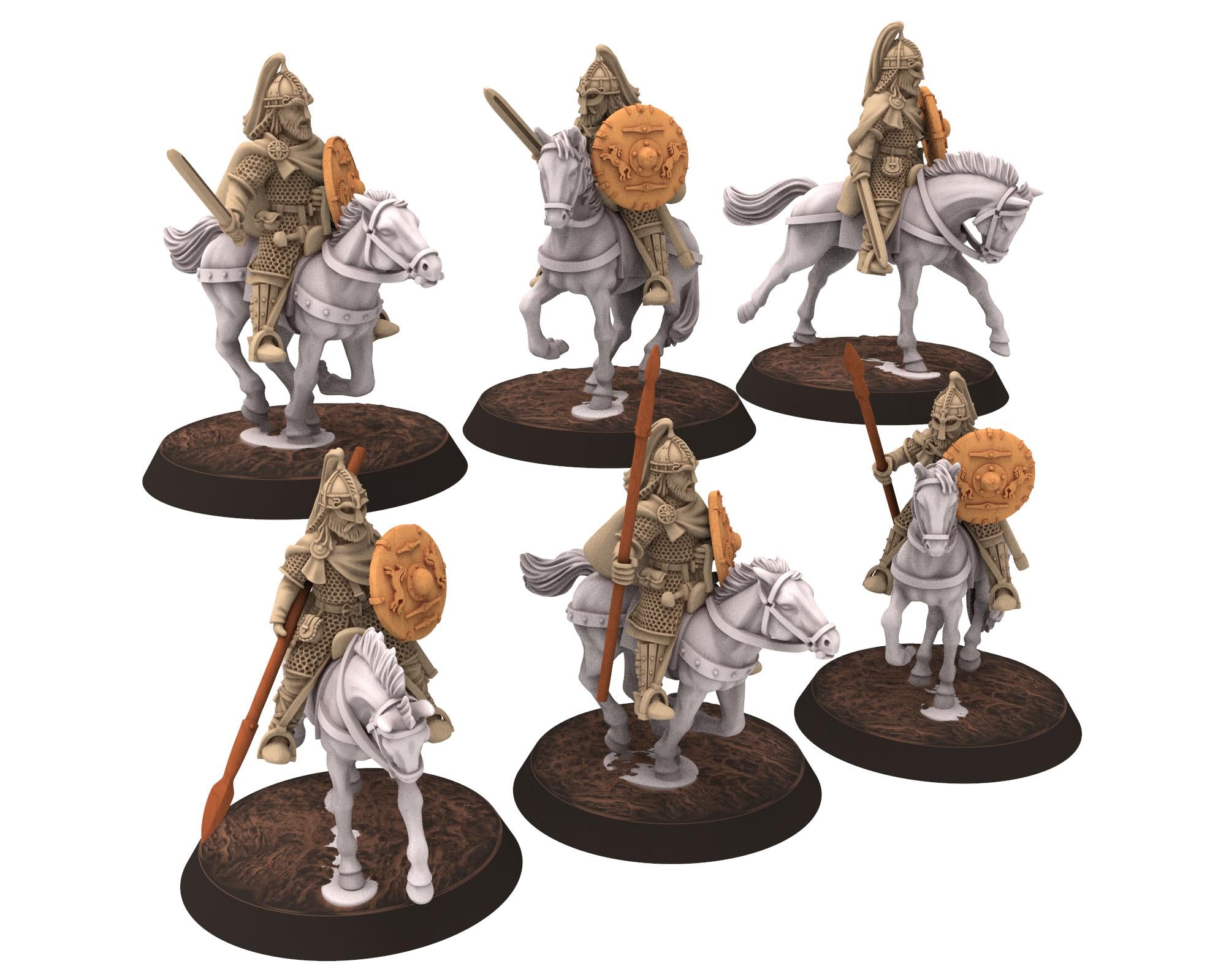 Vendel Era - Thanes Swordmen mounted, Jutish Tribe Riders Warband, 6-8th century, miniatures 28mm wargame Historical... Medbury miniature
