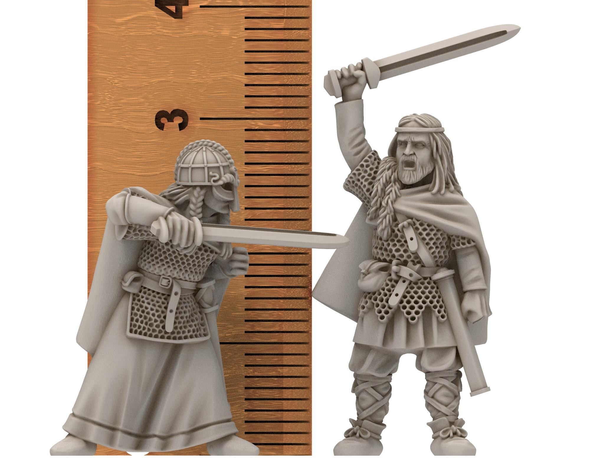 Rohan - Royal Bodyguards Swormen Mounted, Knight of Rohan, the Horse-lords of the mark, minis for wargame D&D, Lotr... Medbury miniatures