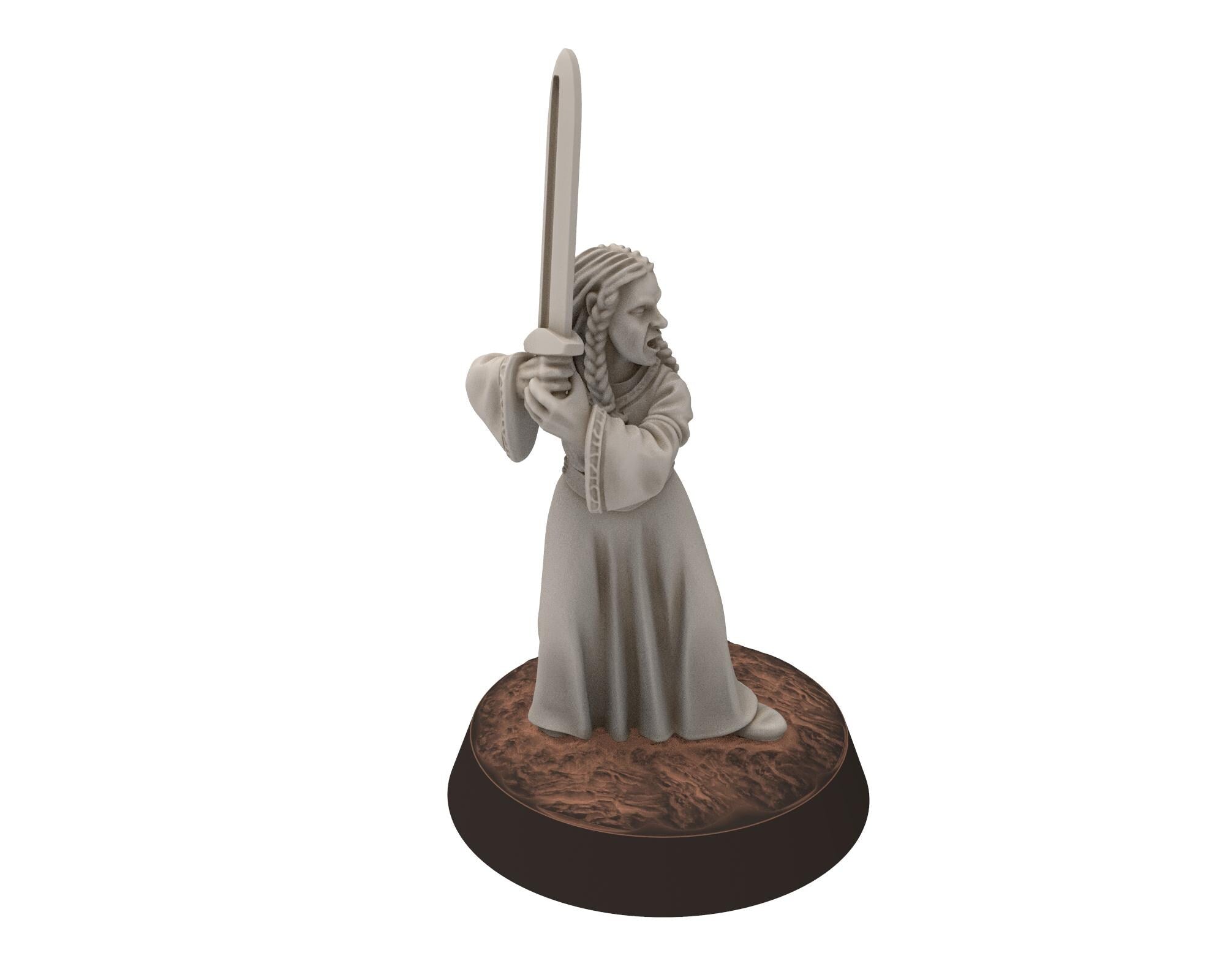 Rohan - Venerable Shield Maiden Dunwine Heroine of Rohan, the Horse-lords of the mark, minis for wargame D&D, Lotr... Medbury miniatures