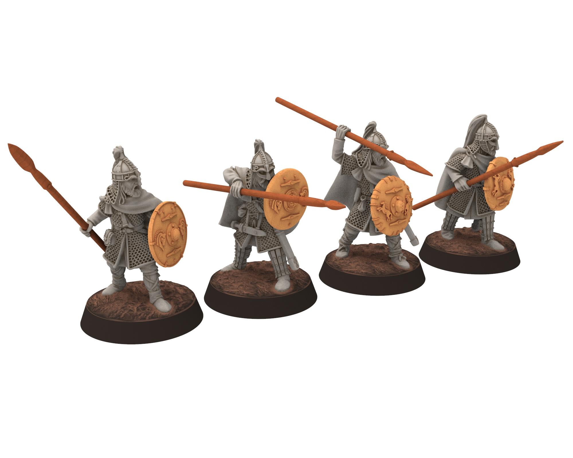 Rohan - Royal Bodyguards Swormen Mounted, Knight of Rohan, the Horse-lords of the mark, minis for wargame D&D, Lotr... Medbury miniatures
