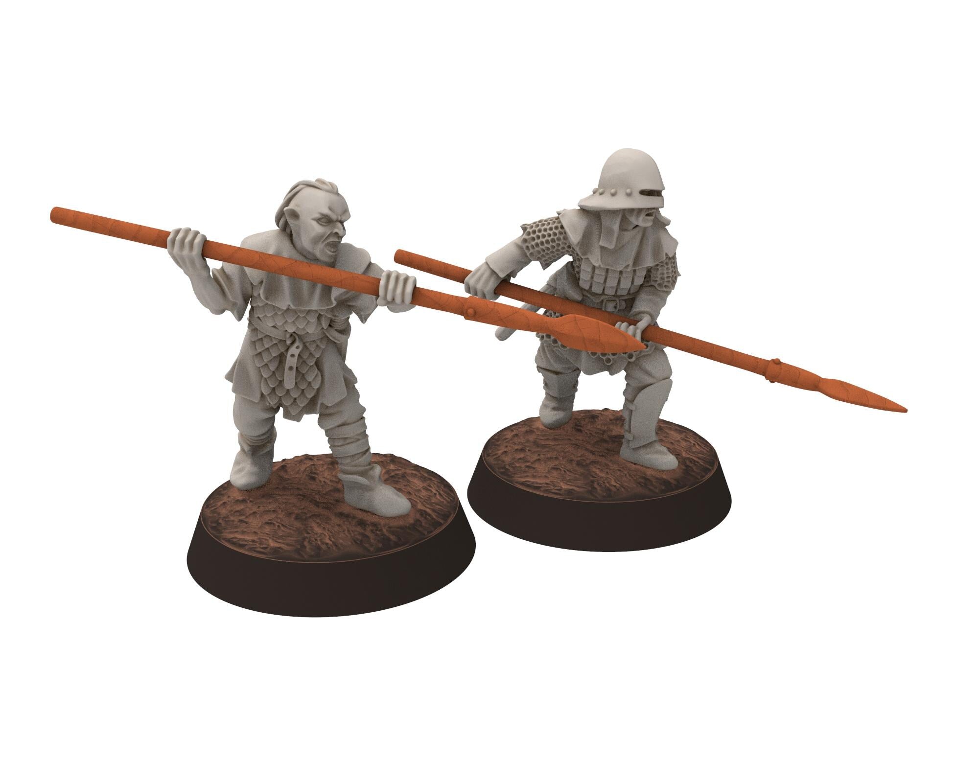 Orcs horde - Orc Spearman infantry, Orc warriors warband, Middle rings miniatures for wargame D&D, Lotr... Medbury miniatures
