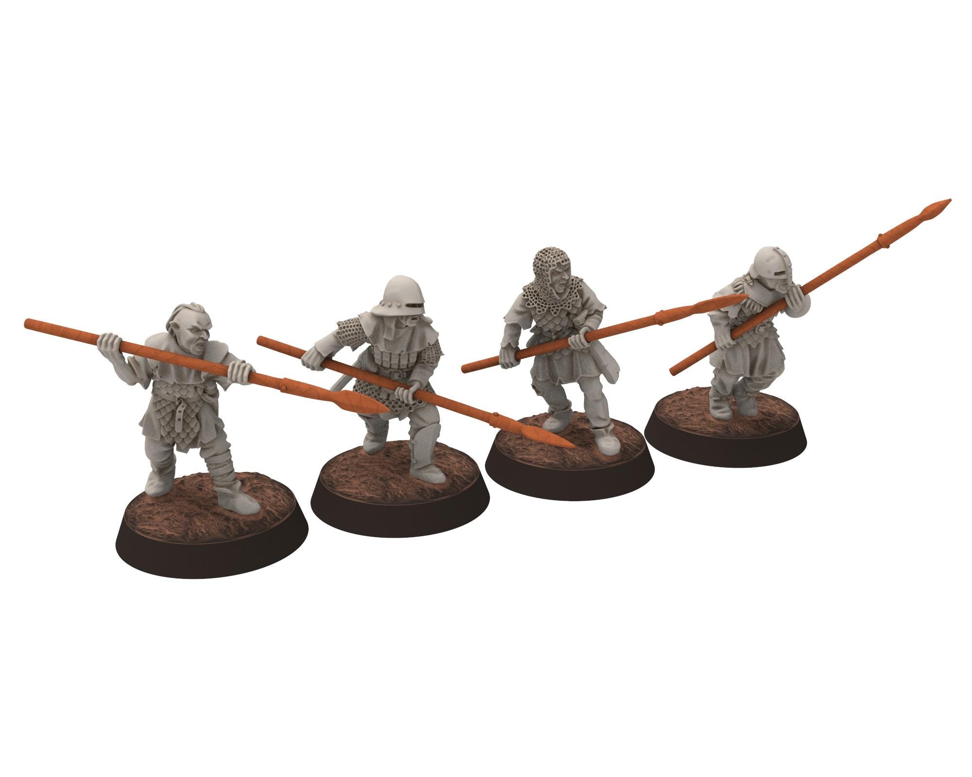 Orcs horde - Orc Billmen Halberd infantry, Orc warriors warband, Middle rings miniatures for wargame D&D, Lotr... Medbury miniatures
