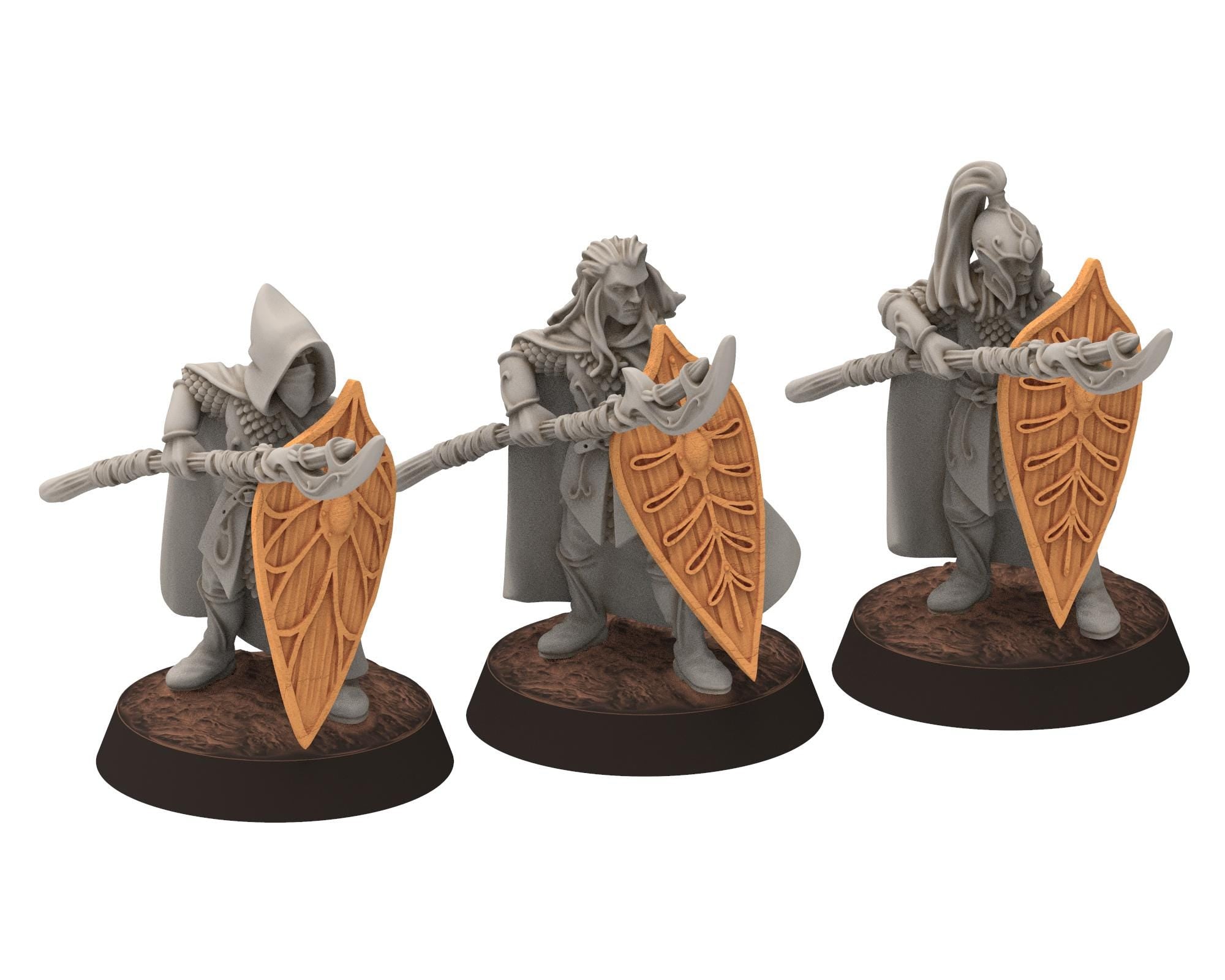 Darkwood - Wood Elf Musician, Banner, Leader, Sylvan Eldar Kingdom, Middle rings miniatures for wargame D&D, LOTR, Medbury miniatures