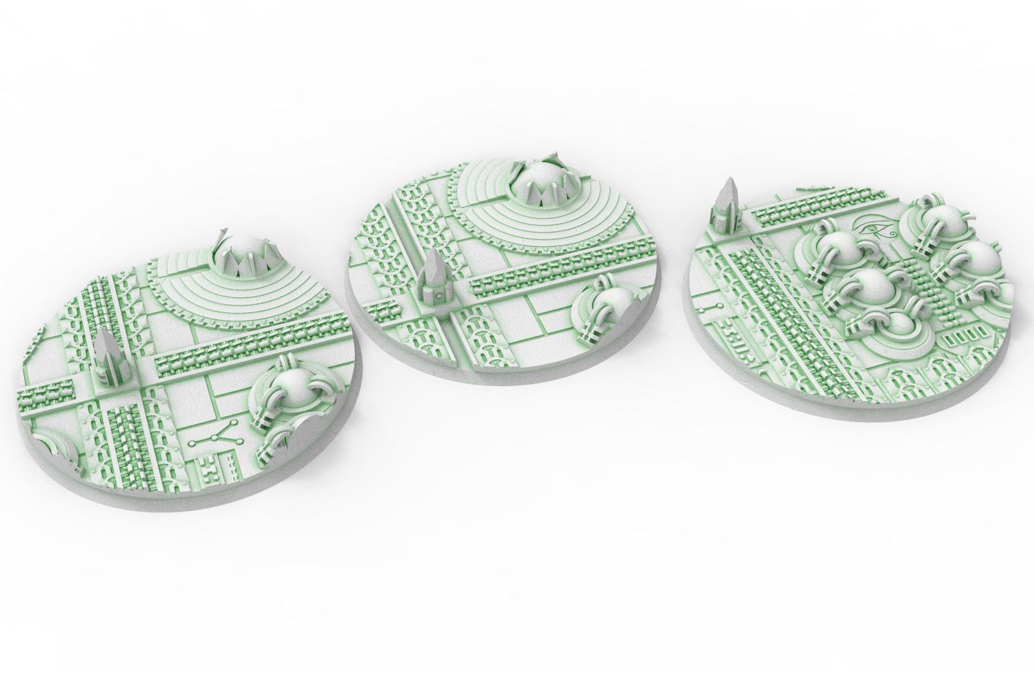 Cinan - Textured Round Bases, lot of 25mm to 160mm CINAN set 2 usable for warmachine, wargame...