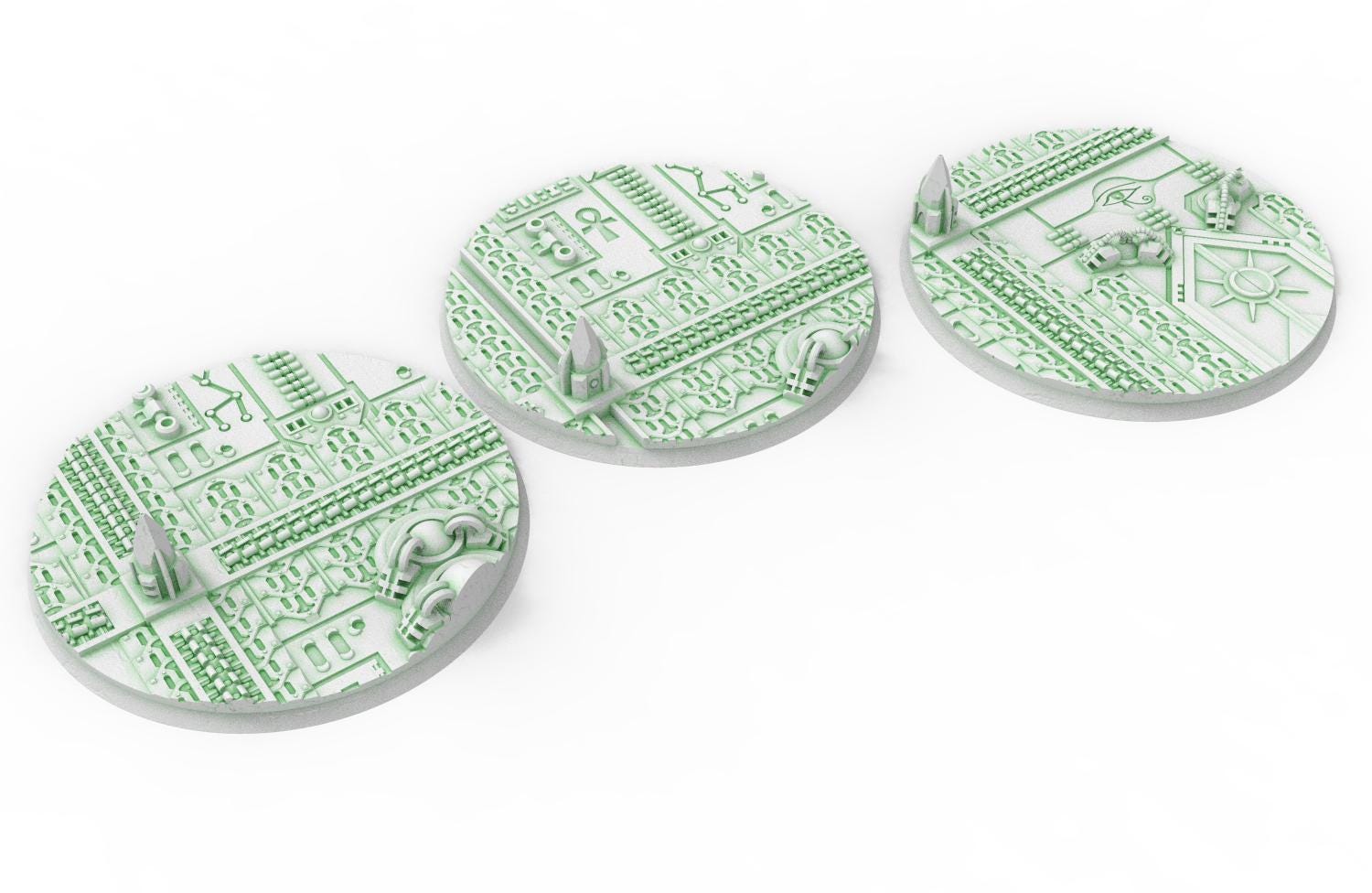Cinan - Textured Round Bases, lot of 25mm to 160mm CINAN set 3 usable for warmachine, wargame...