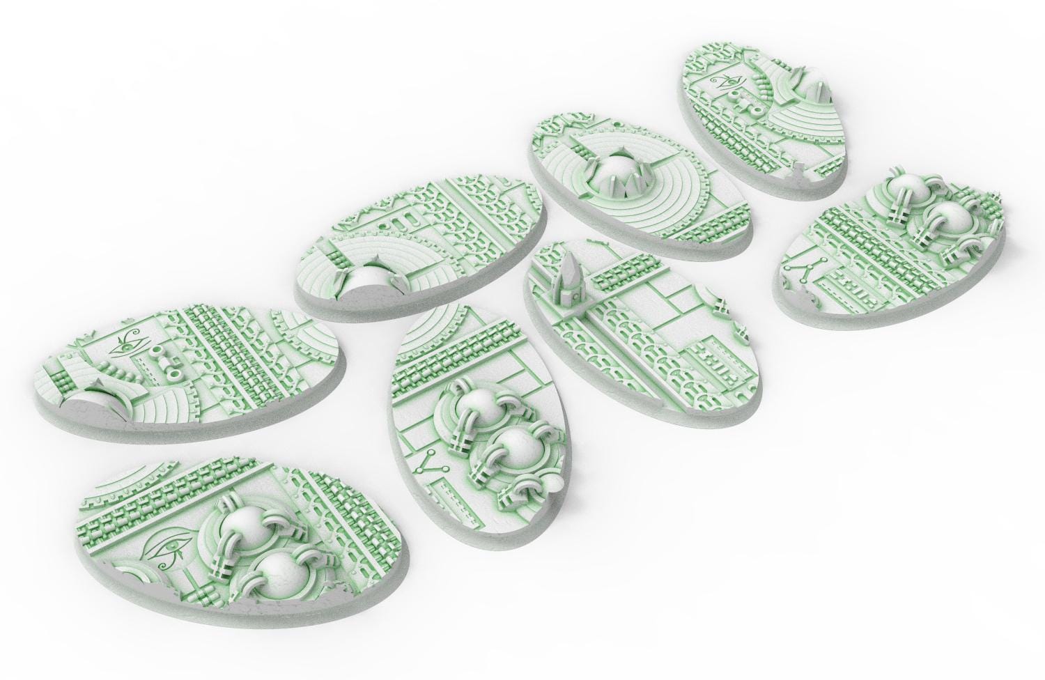 Cinan - Textured Oval Bases, lot of 60mm to 170mm CINAN set 2 usable for warmachine, wargame...