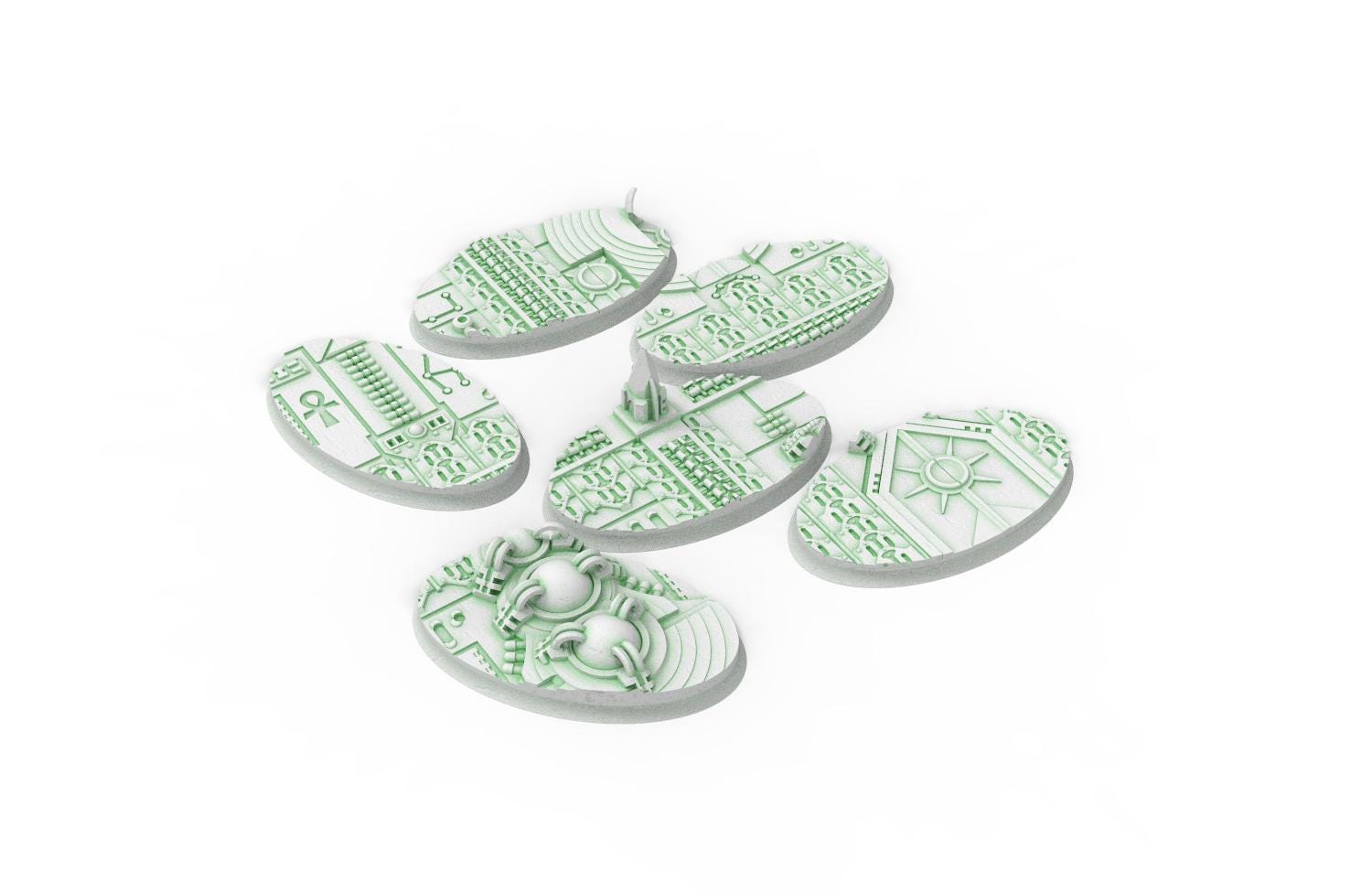 Cinan - Textured Oval Bases, lot of 60mm to 170mm CINAN set 4-5-6 usable for warmachine, wargame...