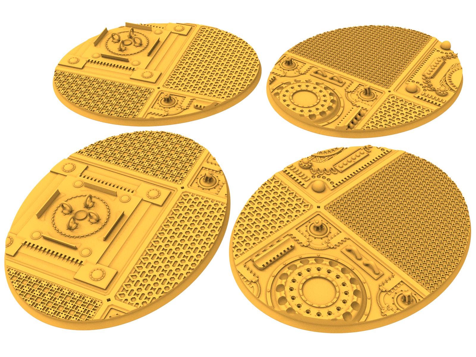 Comercial outpost - Textured Oval Bases, lot of 60mm to 170mm CMRCL set 1 usable for warmachine, wargame...