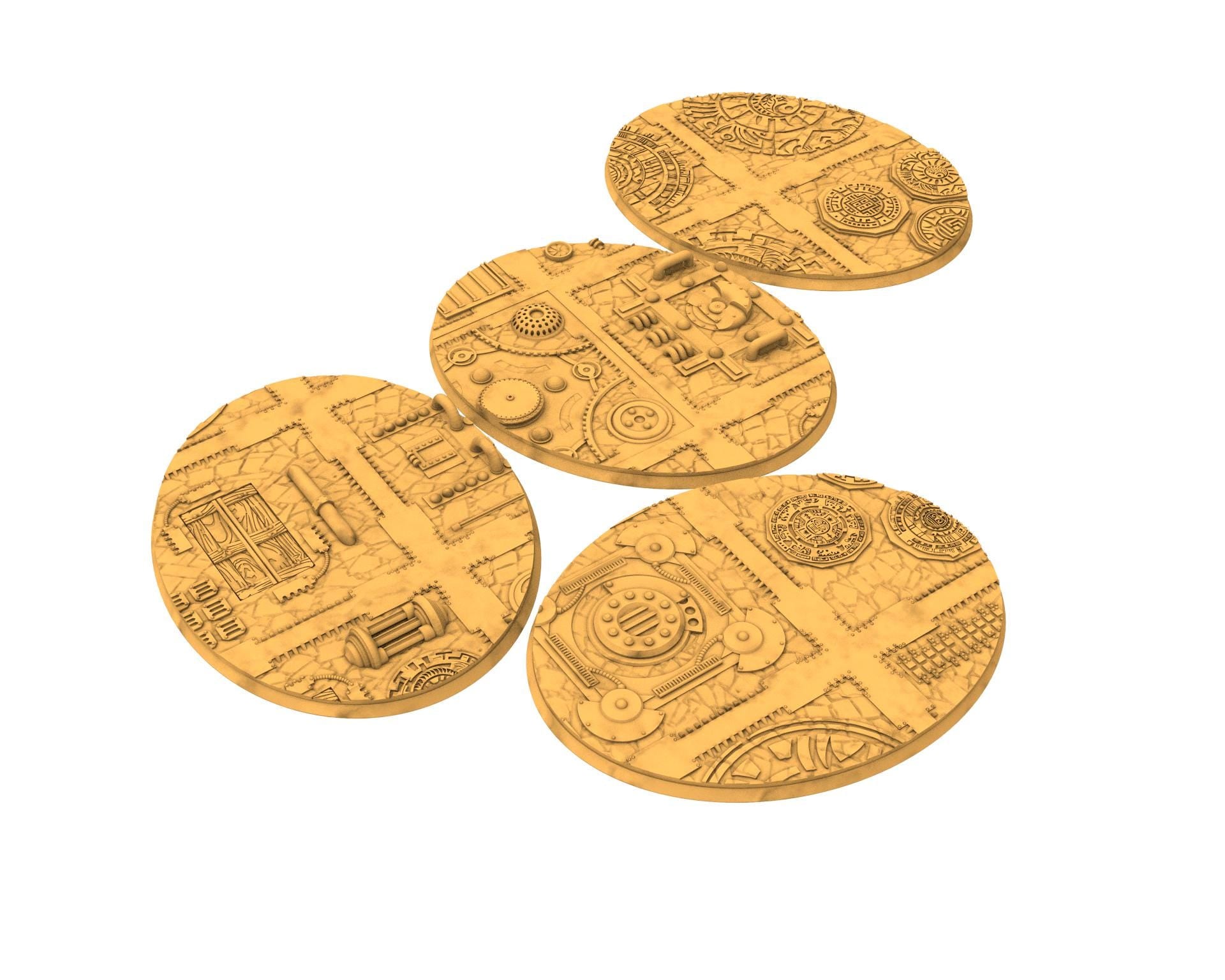 Comercial outpost - Textured Oval Bases, lot of 60mm to 170mm CMRCL set 2 usable for warmachine, wargame...