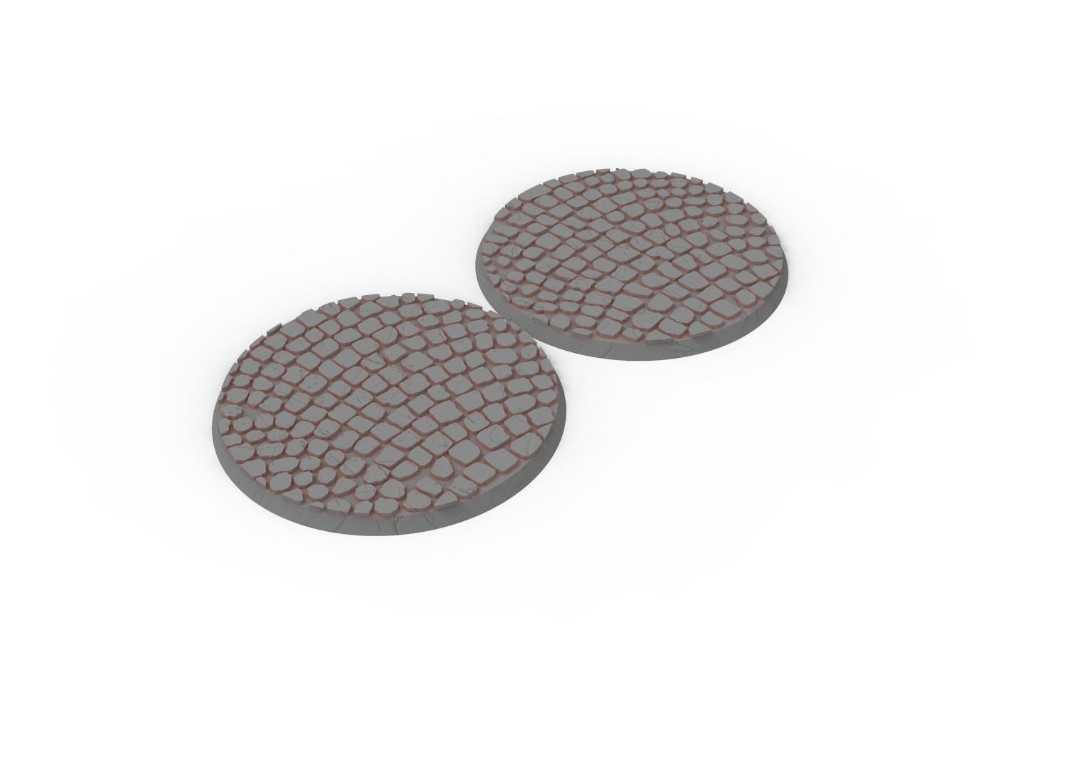 Civil - Textured Round Bases, lot of 25mm to 130mm pavement usable for Oldhammer, saga, age of sigmar, confrontation, wargame...
