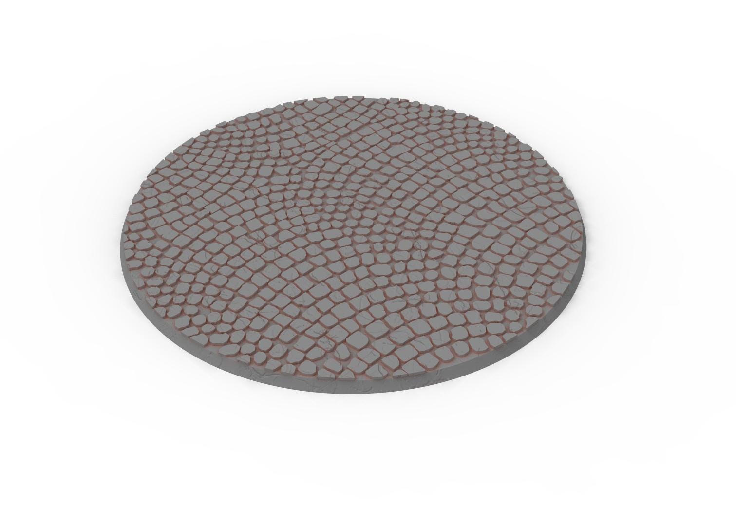Civil - Textured Round Bases, lot of 25mm to 130mm pavement usable for Oldhammer, saga, age of sigmar, confrontation, wargame...