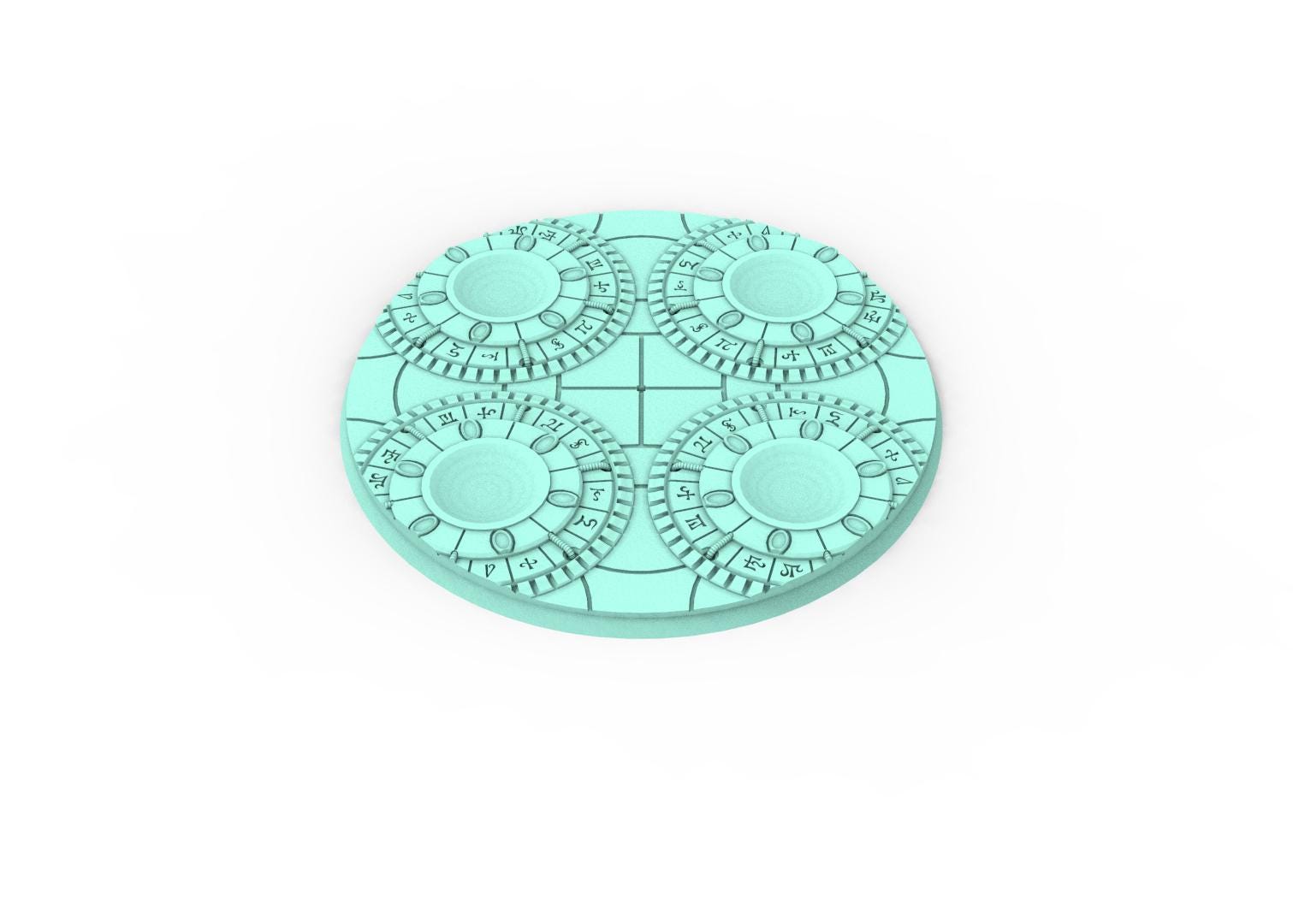 Dark City - Textured Round Bases, lot of 25mm to 160mm DRKCT Eldar space fantasy elves runic ground set 3 usable for warmachine, wargame...