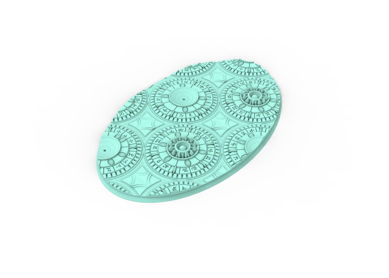 Dark City - Textured Oval Bases, lot of 60mm à 170mm, DRKCT Eldar space fantasy elves runic ground set 2 usable for warmachine, wargame...