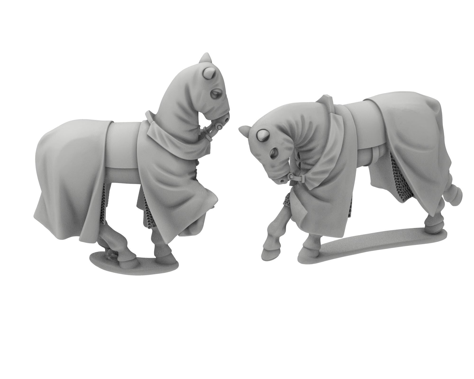 Medieval - Middle age Horses with caparison and chainmail, Generic Miniatures 28mm, Wargame Historical Saga... Medbury miniature