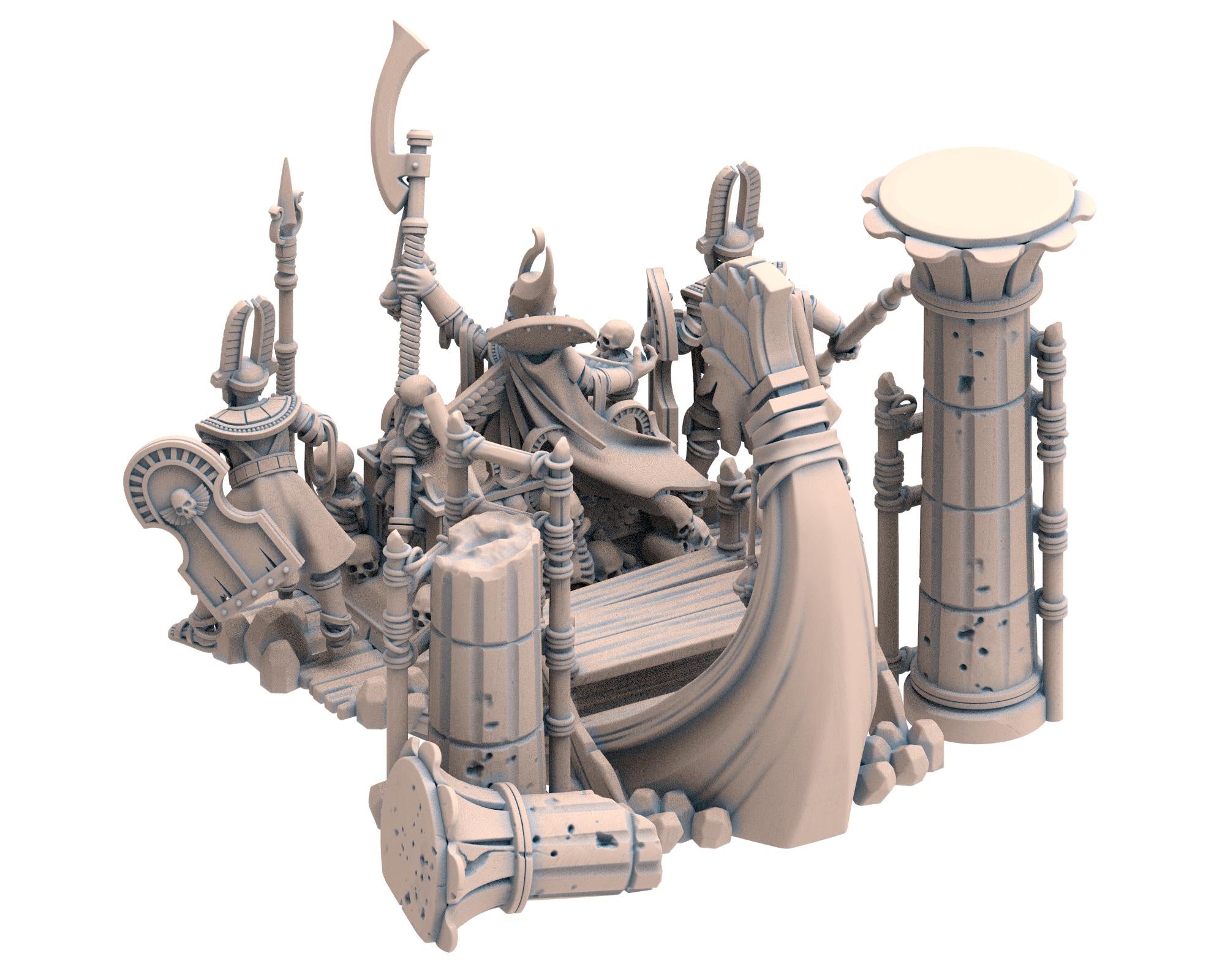 Eternal Dynasties - Priest of Pharaoh Funeral Ship, The Ancient Skeletons, Fantasy Battle, Oldhammer, King of war, D&D