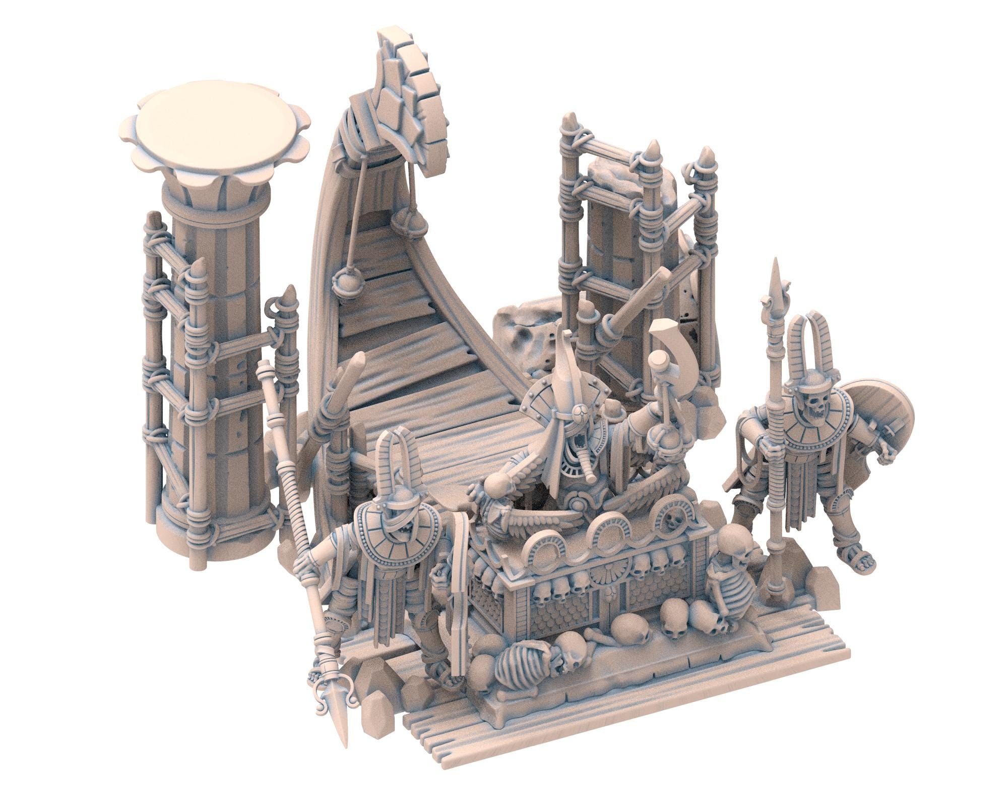 Eternal Dynasties - 2x Guards, Pharaoh Funeral Ship, The Ancient Skeletons, Fantasy Battle, Oldhammer, King of war, D&D