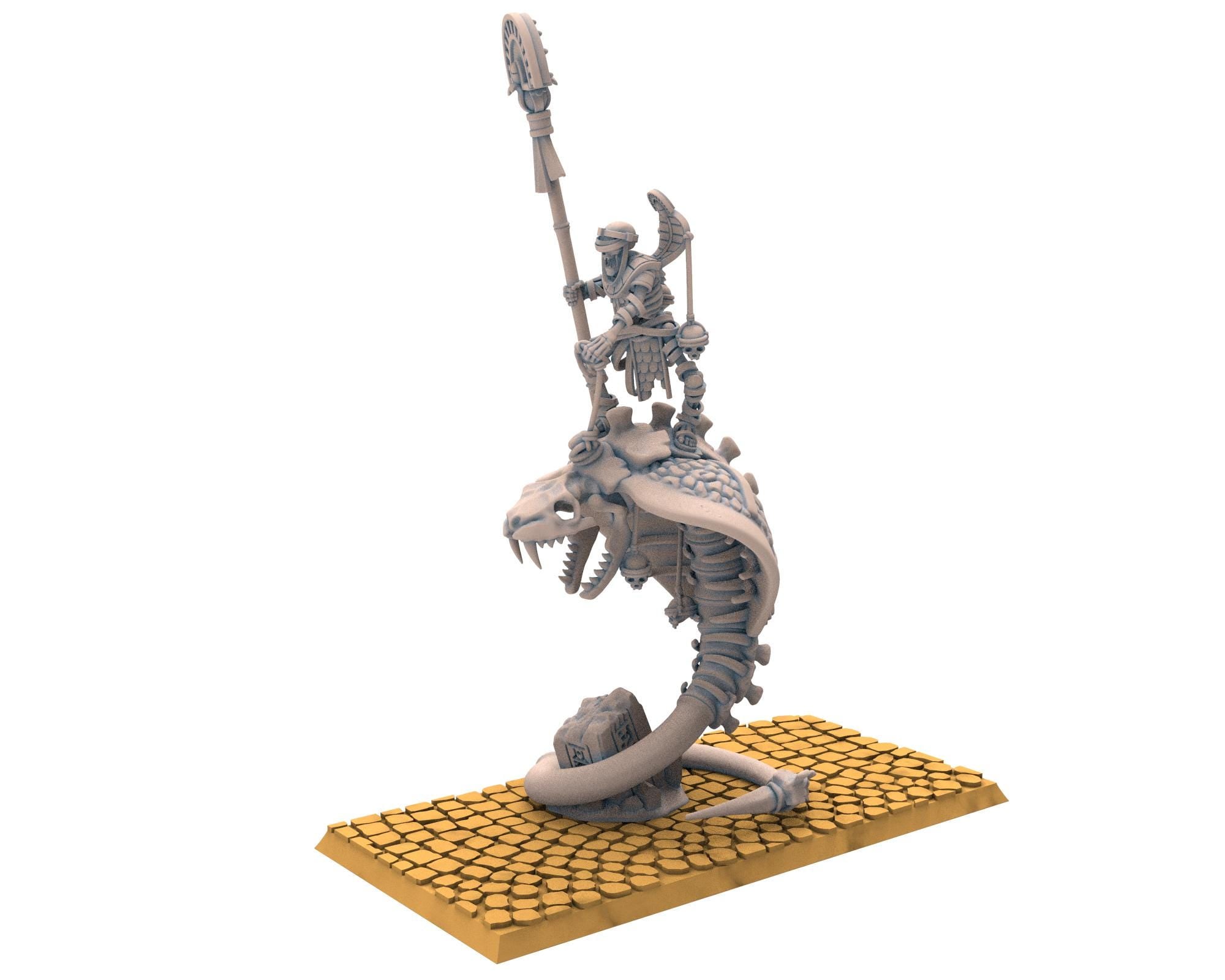 Eternal Dynasties - Mounted Ancient Guard on Great Snakes, The Ancient Skeletons, Fantasy Battle, Oldhammer, King of war, D&D