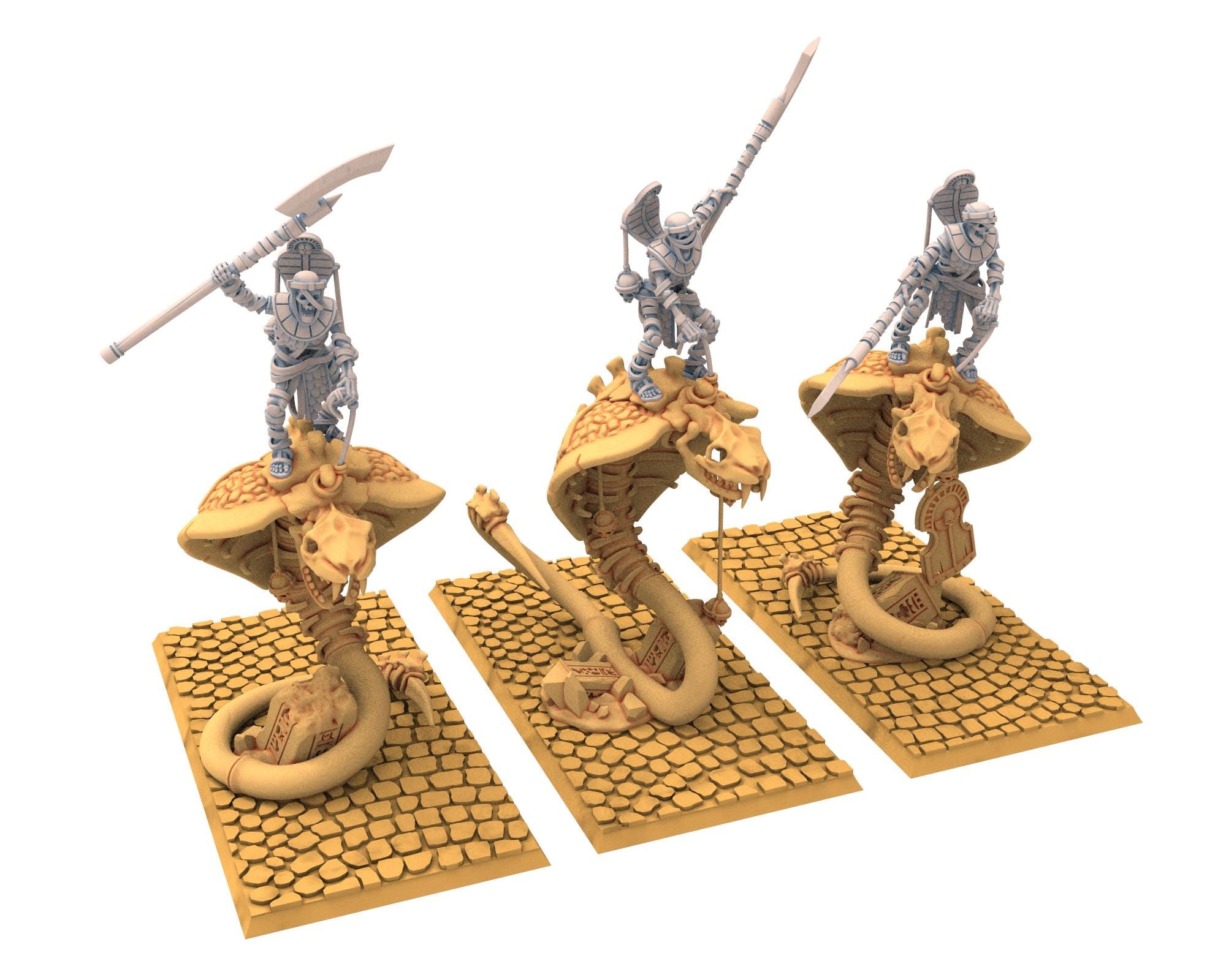 Eternal Dynasties - Mounted Ancient Guard on Great Snakes, The Ancient Skeletons, Fantasy Battle, Oldhammer, King of war, D&D