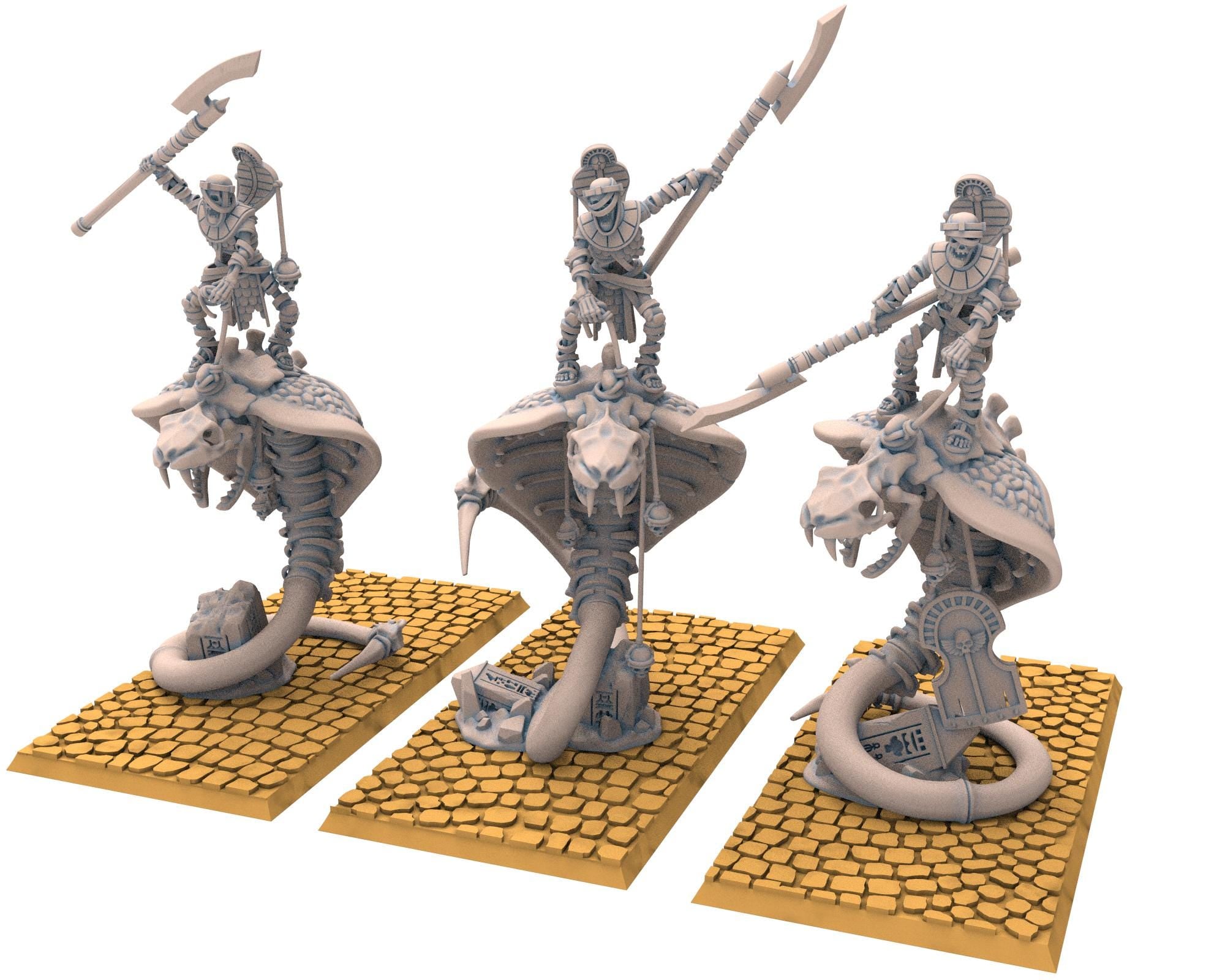 Eternal Dynasties - Mounted Ancient Guard on Great Snakes, The Ancient Skeletons, Fantasy Battle, Oldhammer, King of war, D&D