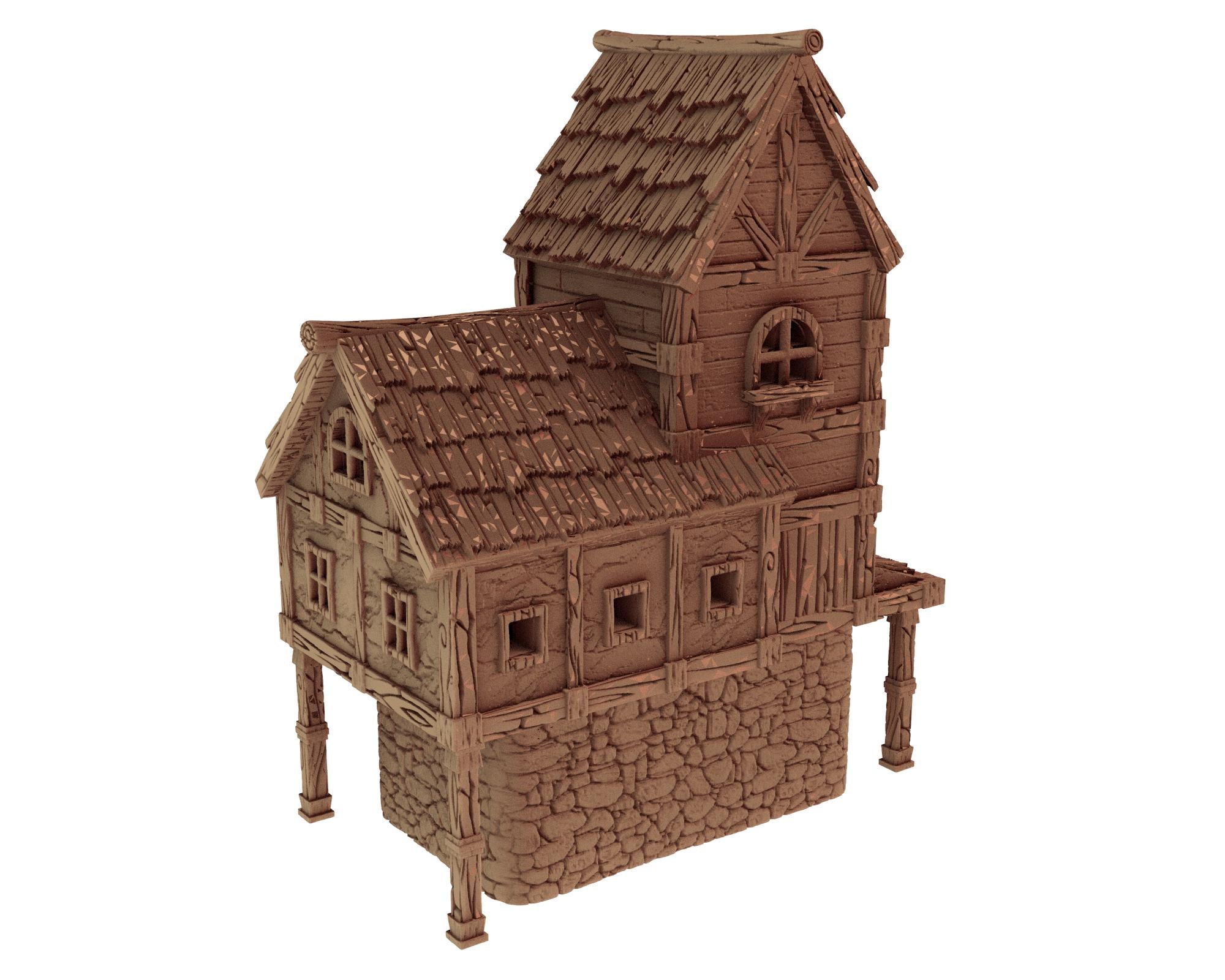 The Village of the Knights - House A2 - PLA for Oldworld, Dungeon & Dragons, Frostgrave, Age of fantasy battle skirmish wargame