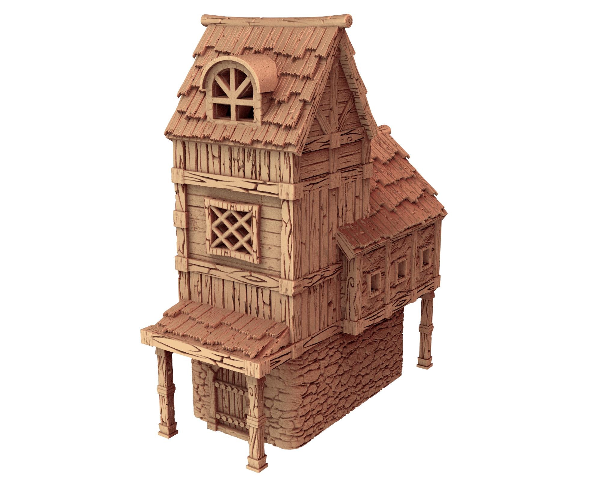 The Village of the Knights - House A2 - PLA for Oldworld, Dungeon & Dragons, Frostgrave, Age of fantasy battle skirmish wargame