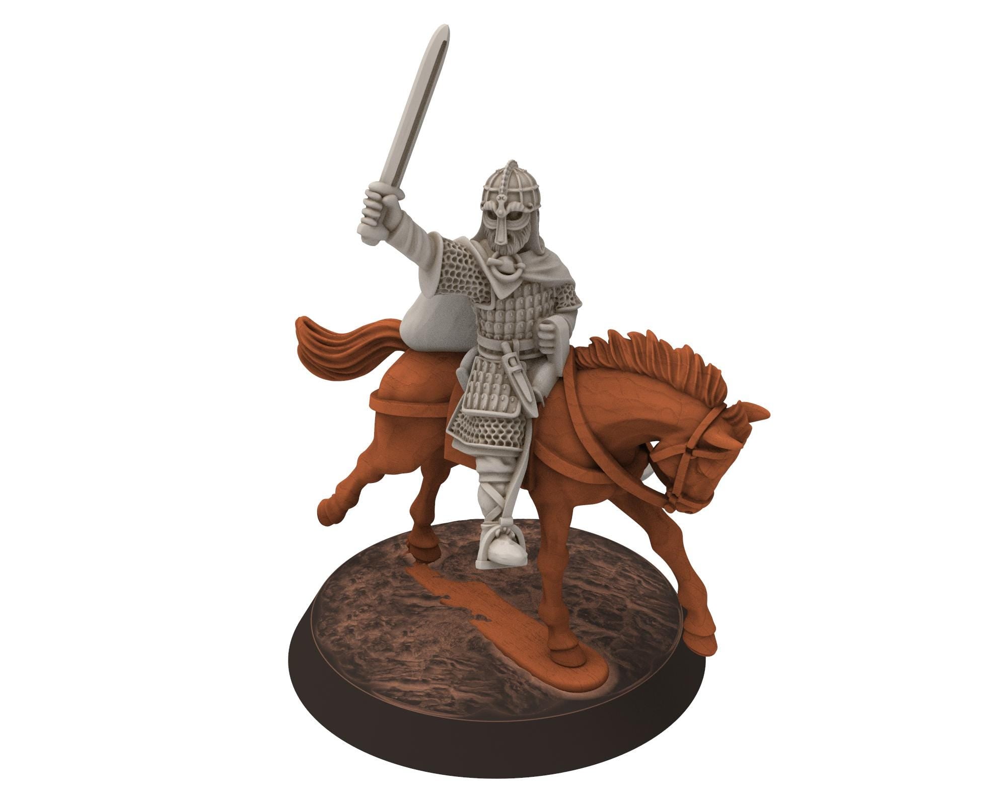 Rohan - Cynric, King of Rohan, the Horse-lords, rider of the mark, minis for wargame D&D, Lotr... Medbury miniatures