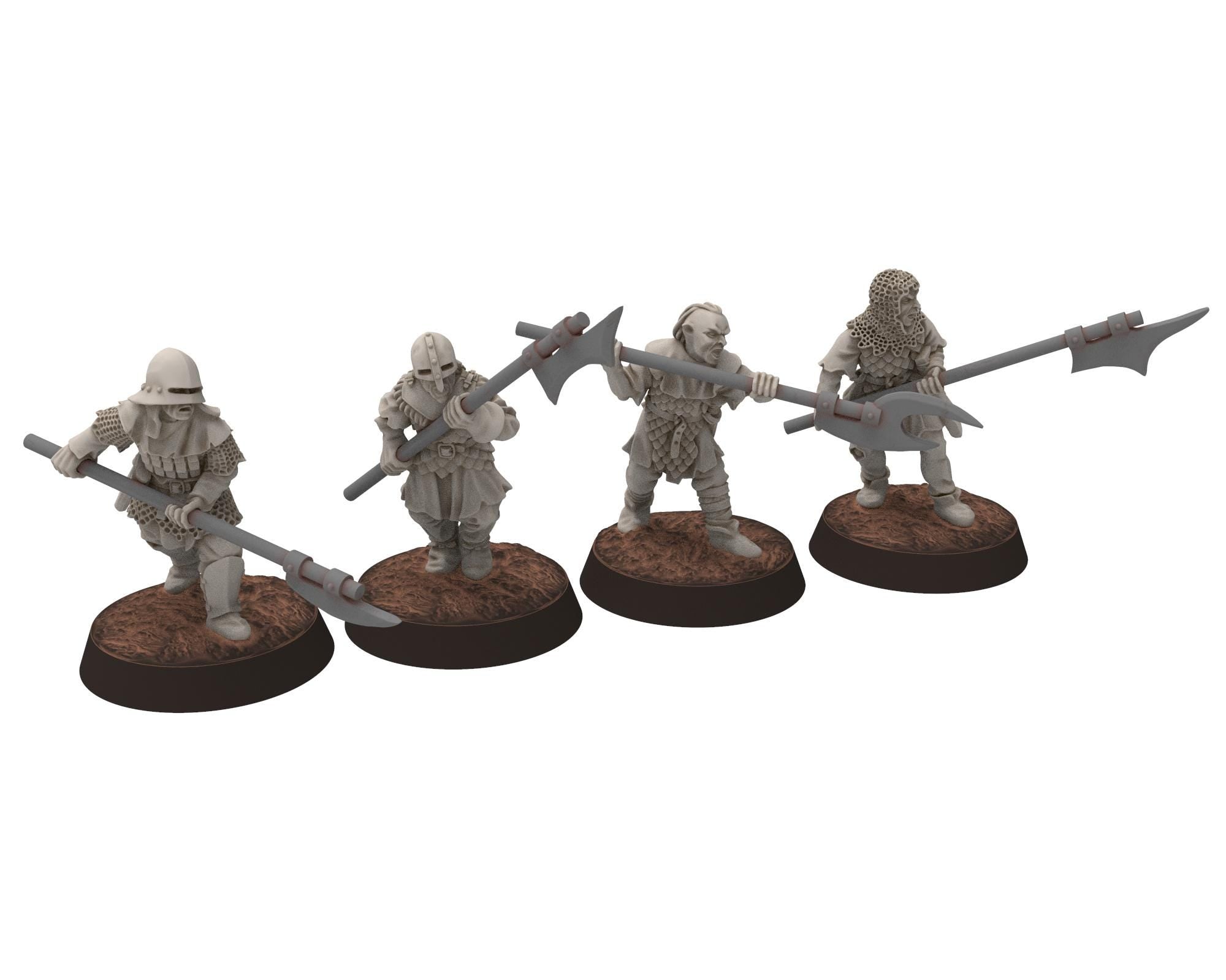 Orcs horde - Orc Spearman infantry, Orc warriors warband, Middle rings miniatures for wargame D&D, Lotr... Medbury miniatures