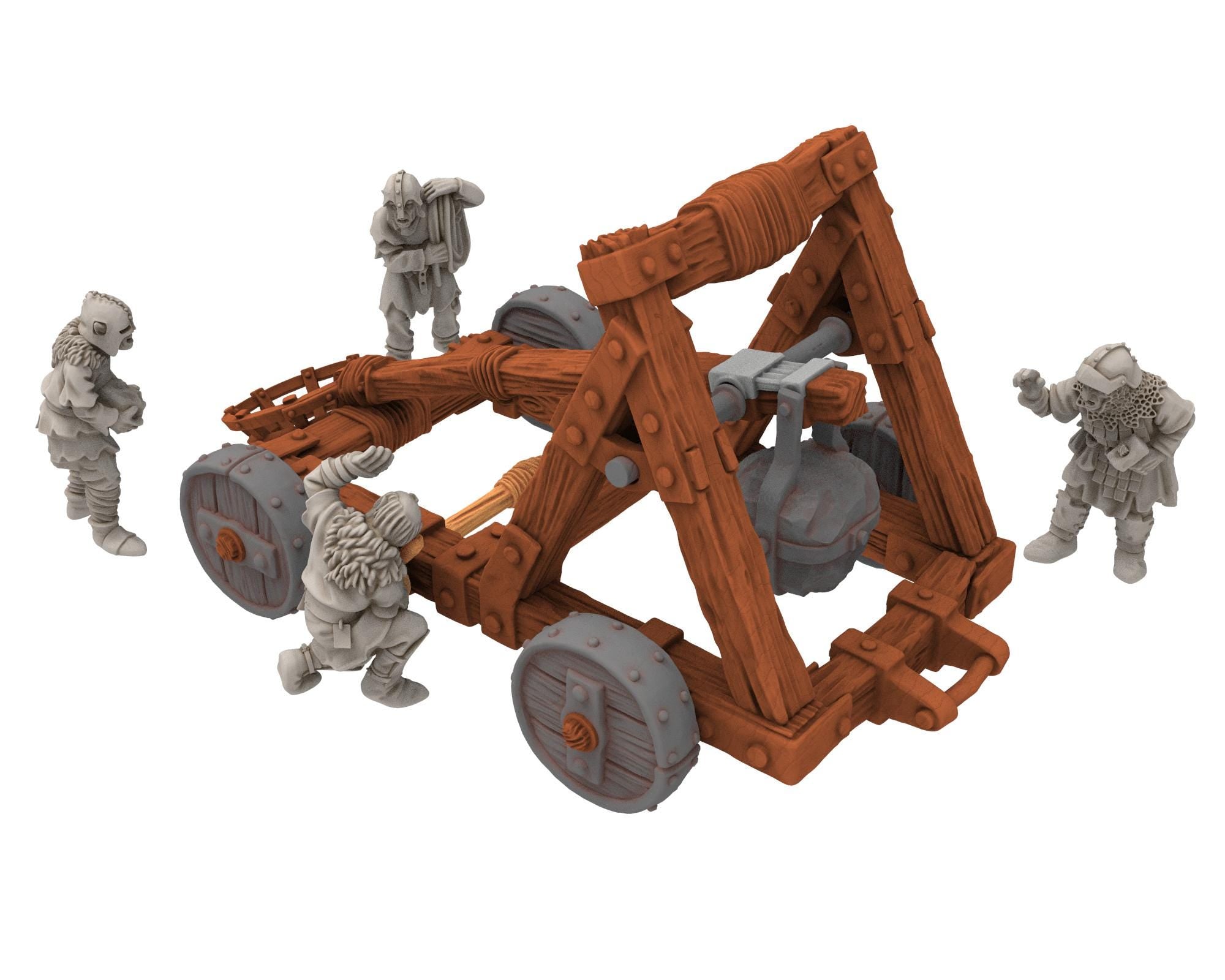Orcs horde - Orc Catapult and Siege Crew, Assault warriors warband, Middle rings miniatures for wargame D&D, Lotr... Medbury miniatures