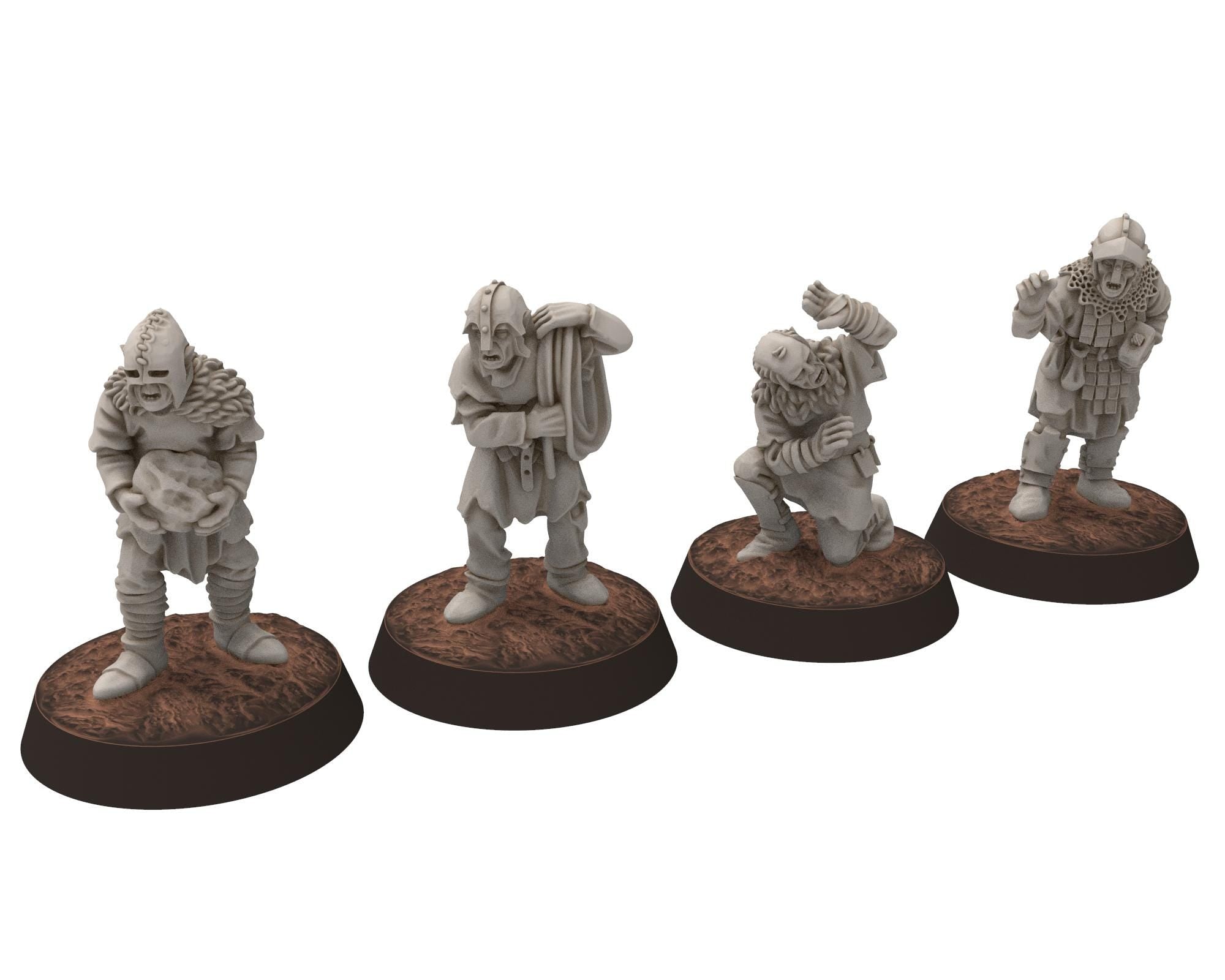 Orcs horde - Orc Siege Crew, Assault warriors warband, Middle rings miniatures for wargame D&D, Lotr... Medbury miniatures