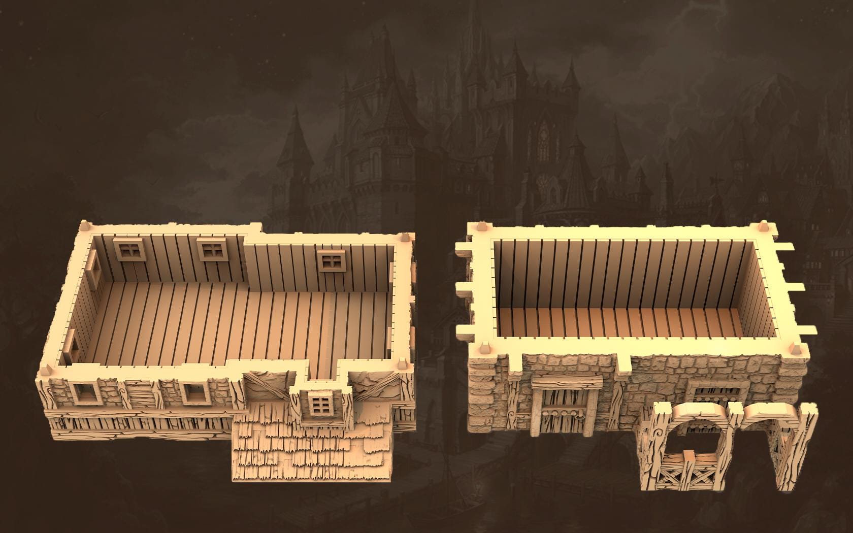 Taverns of the Twilight Tract - House A2 - PLA for Oldworld, Dungeon & Dragons, Frostgrave, Age of fantasy battle skirmish wargame