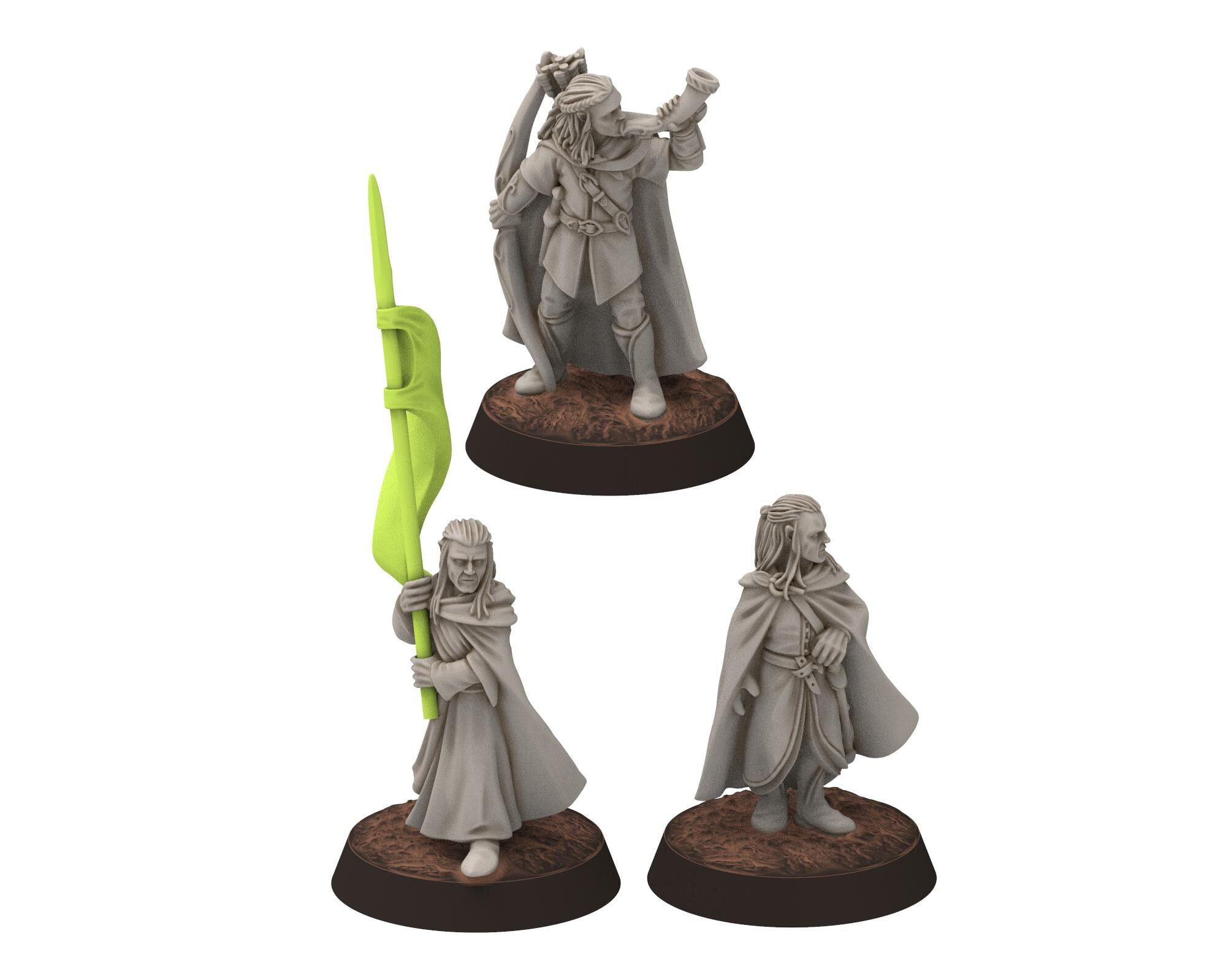 Darkwood - Elven Milita with Bows, Shooting, Sylvan Eldar Kingdom, Middle rings miniatures for wargame D&D, LOTR, Medbury miniatures