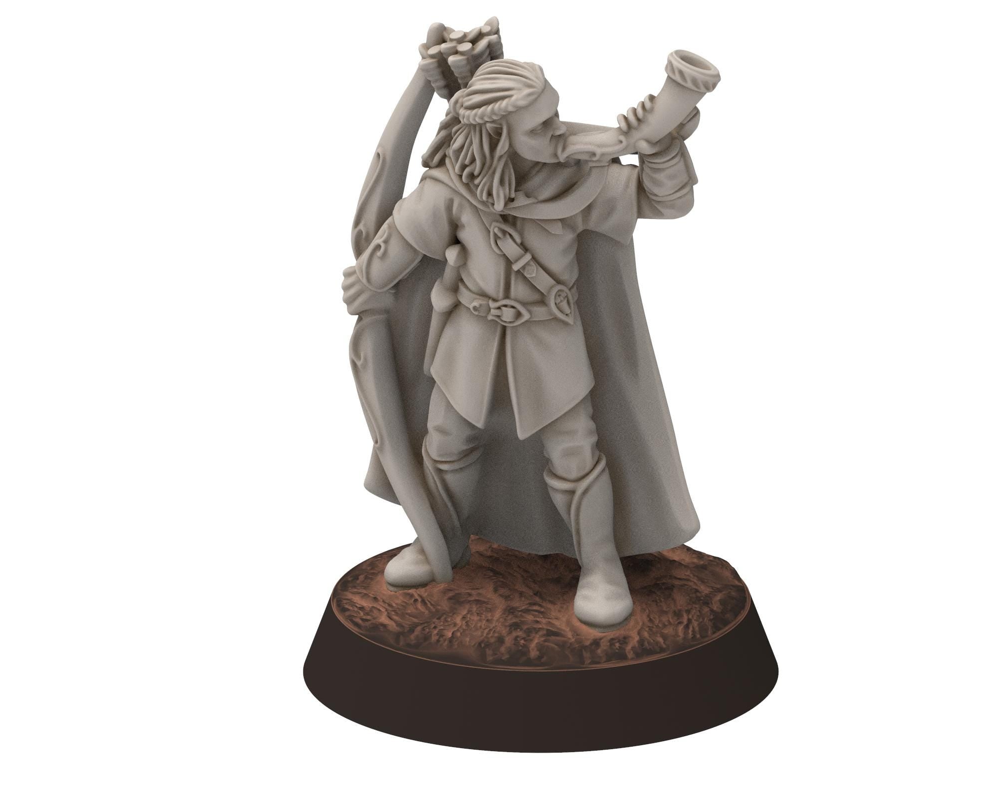 Darkwood - Elven Milita with Bows, Shooting, Sylvan Eldar Kingdom, Middle rings miniatures for wargame D&D, LOTR, Medbury miniatures