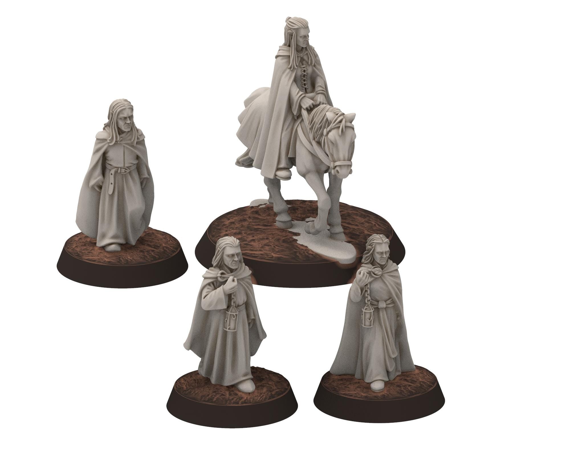 Darkwood - Elven Milita Musician, Banner, Leader, Sylvan Eldar Kingdom, Middle rings miniatures for wargame D&D, LOTR, Medbury miniatures