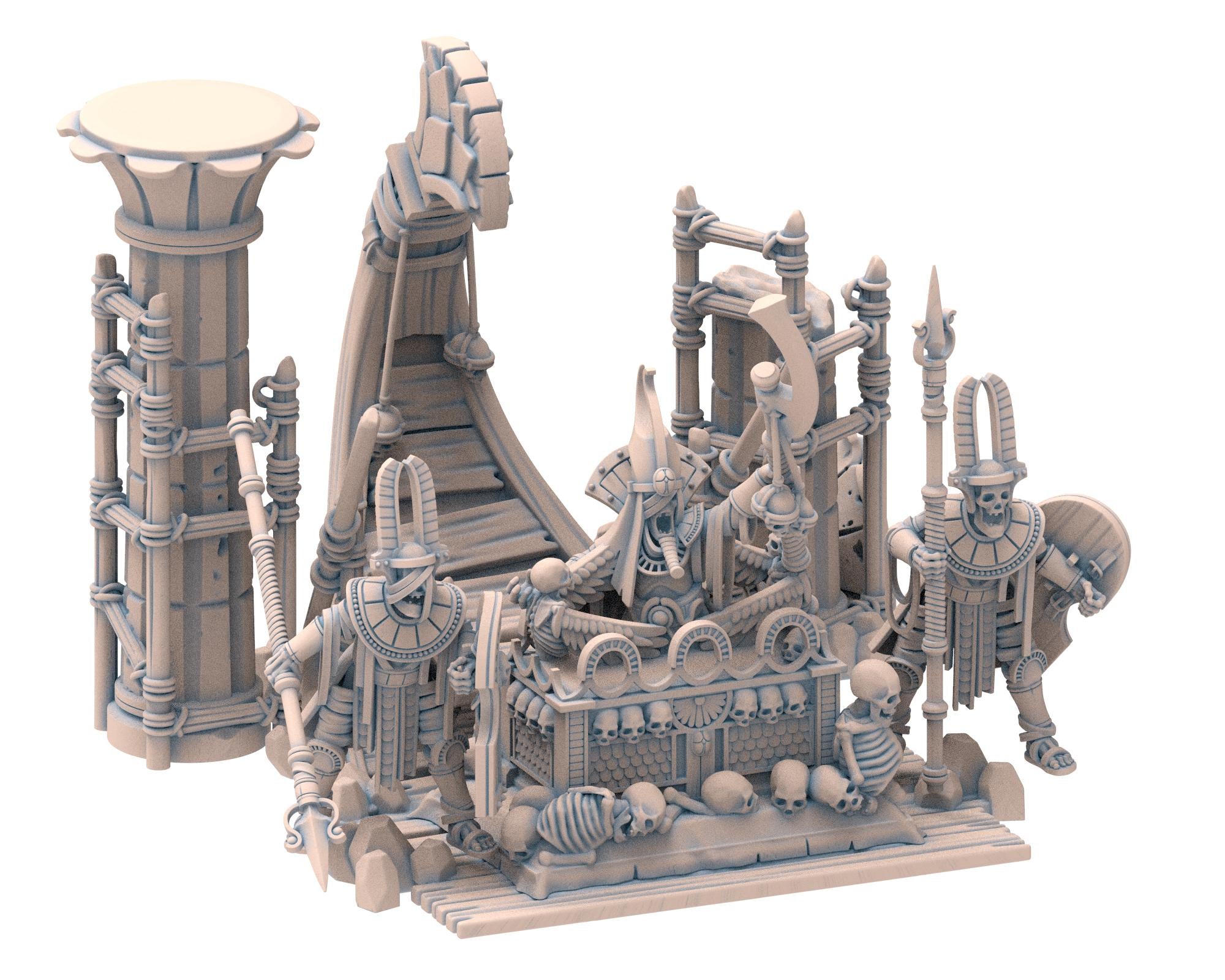 Eternal Dynasties - Pharaoh Funeral Ship, The Ancient Skeletons, Fantasy Battle, Oldhammer, King of war, D&D