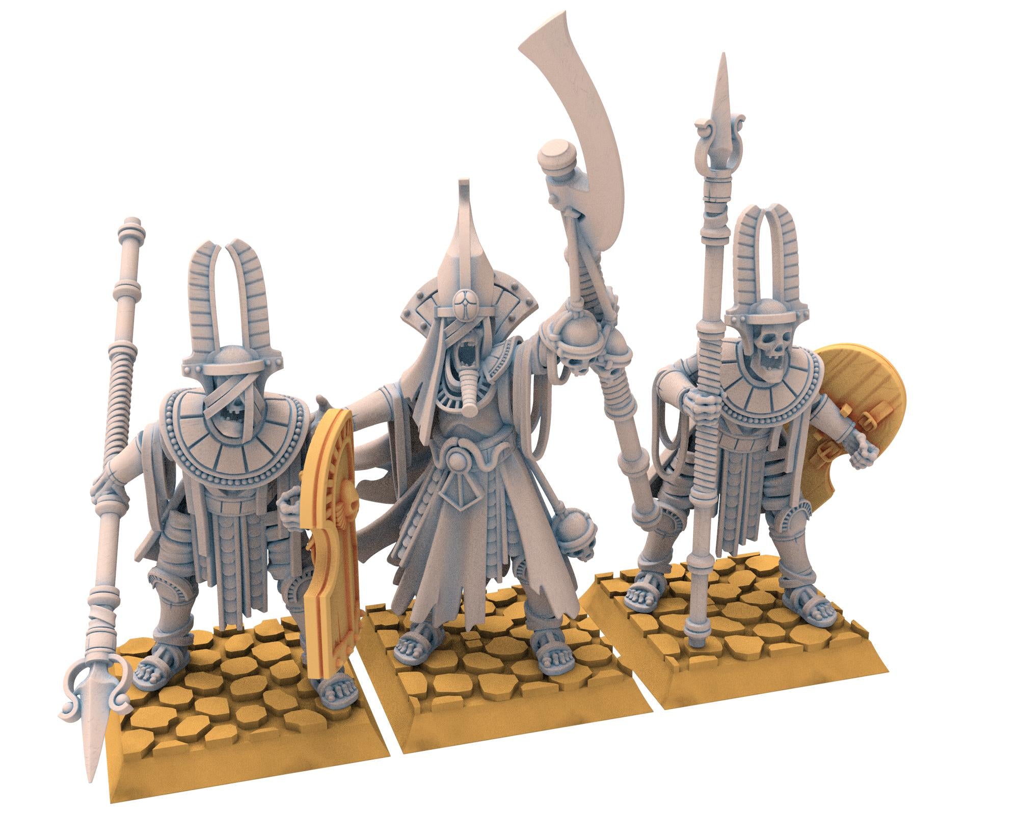Eternal Dynasties - 2x Guards, Pharaoh Funeral Ship, The Ancient Skeletons, Fantasy Battle, Oldhammer, King of war, D&D