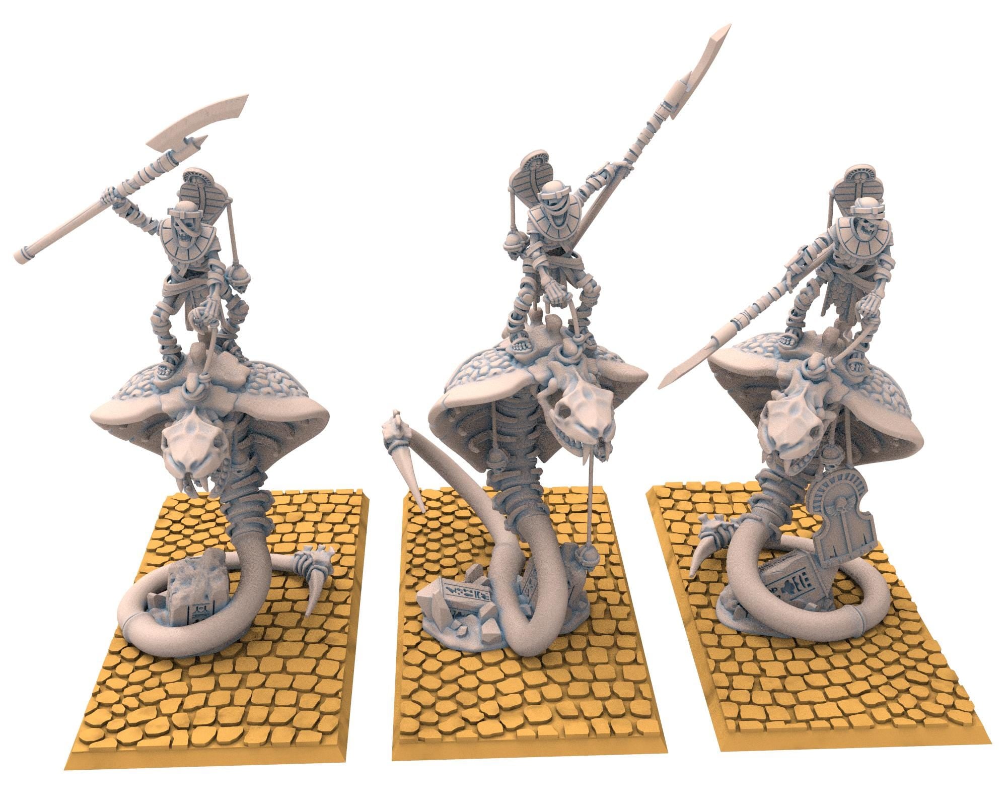 Eternal Dynasties - Mounted Ancient Guard on Great Snakes, The Ancient Skeletons, Fantasy Battle, Oldhammer, King of war, D&D