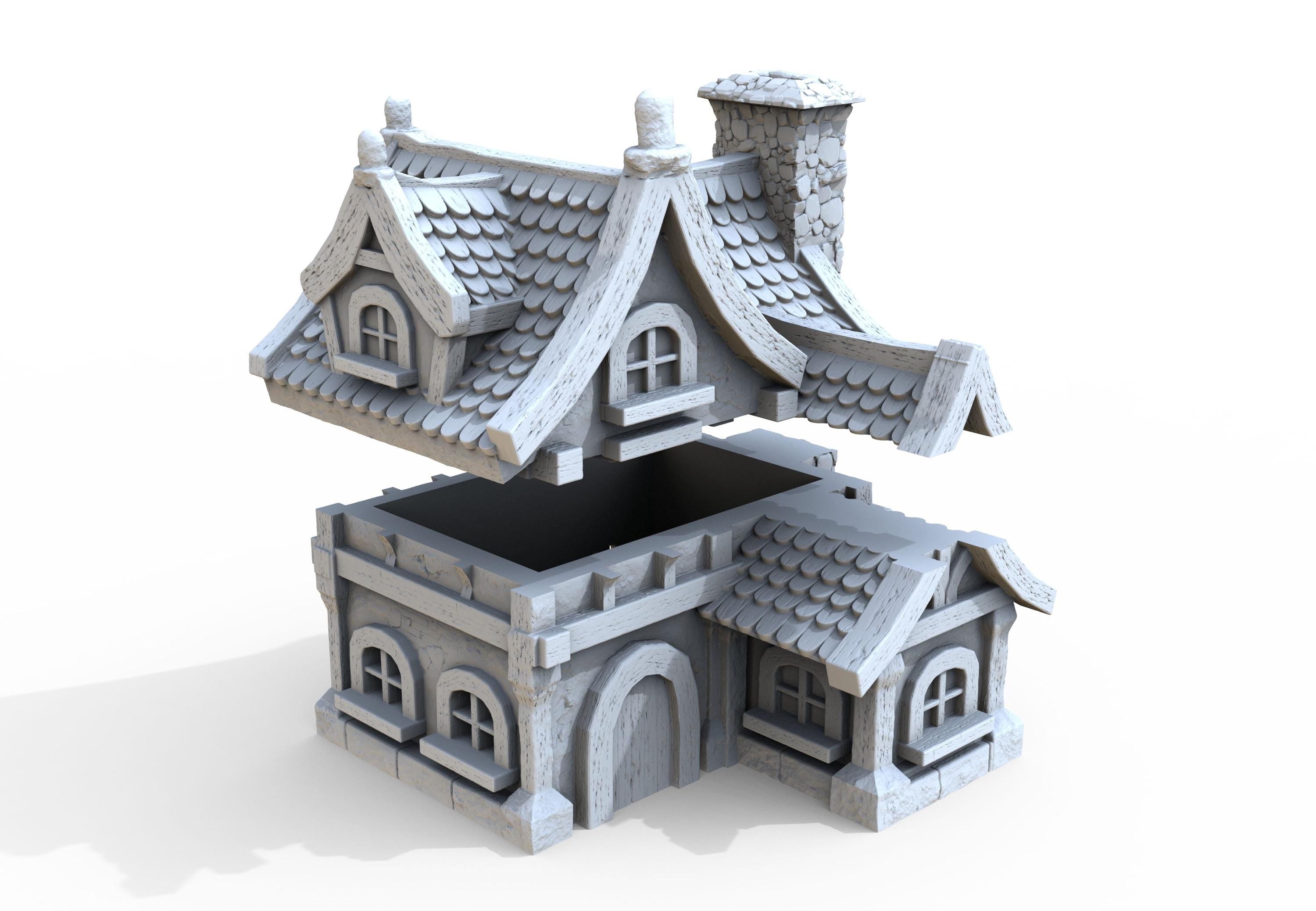 Medieval building - House 45 - PLA for Oldworld, Dungeon & Dragons, Frostgrave, Age of fantasy battle skirmish wargame