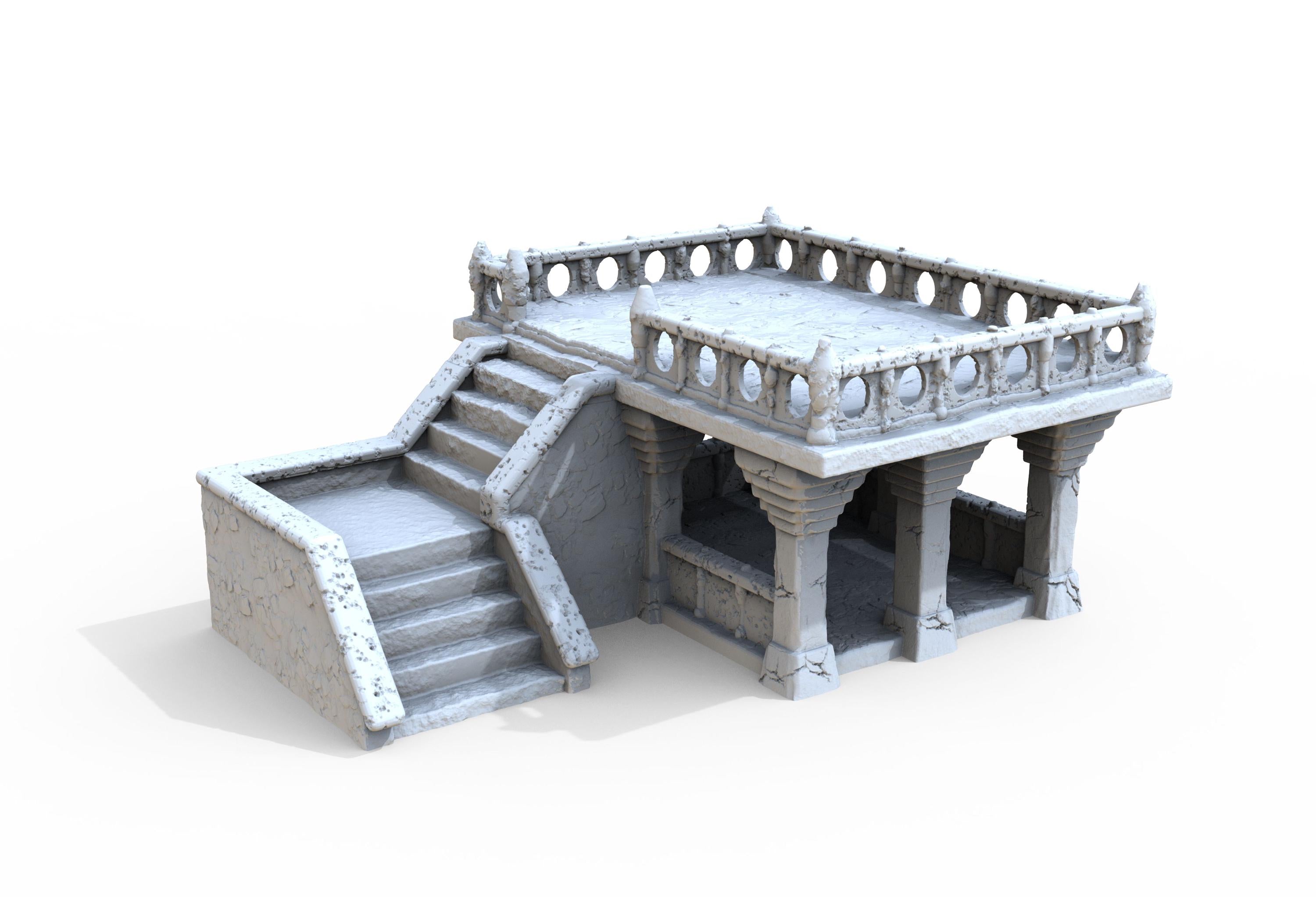 Medieval building - Square 49 - PLA for Oldworld, Dungeon & Dragons, Frostgrave, Age of fantasy battle skirmish wargame