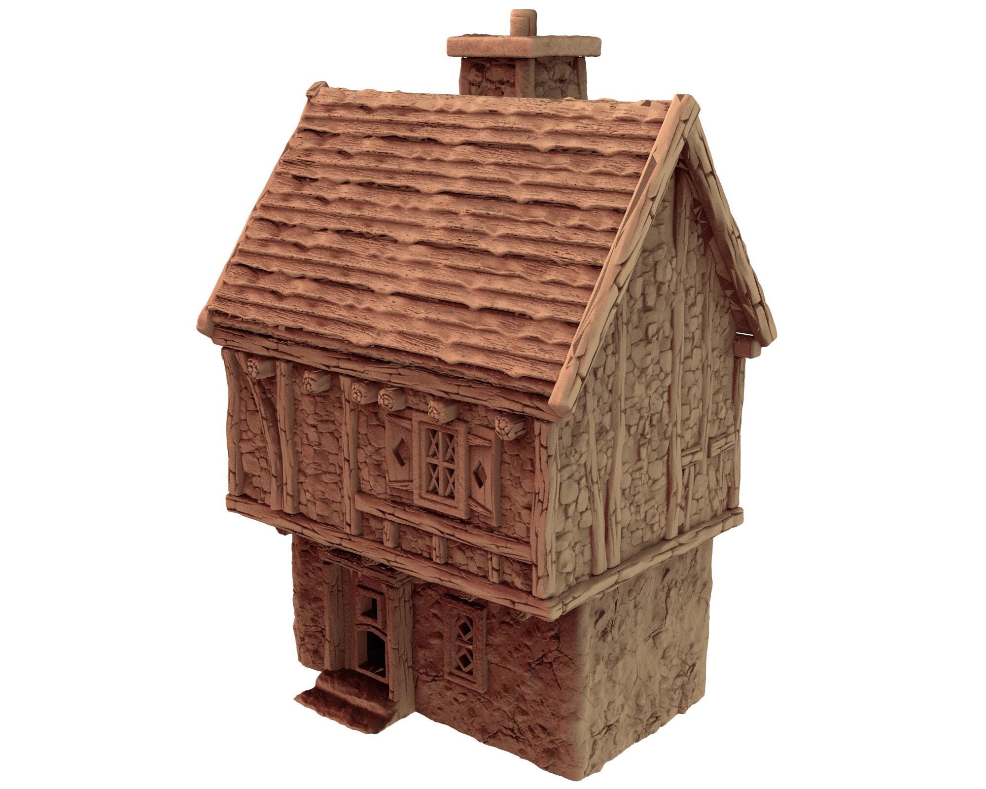 The Village of the Knights - House A4 - PLA for Oldworld, Dungeon & Dragons, Frostgrave, Age of fantasy battle skirmish wargame