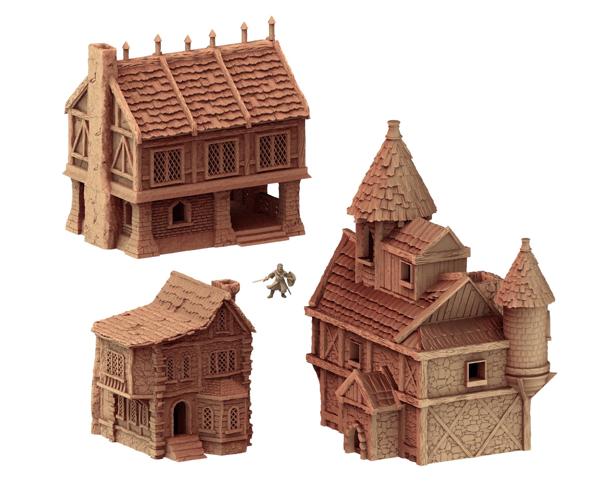 Medieval Cozy Corners - House 2 - PLA for Oldworld, Dungeon & Dragons, Frostgrave, Age of fantasy battle skirmish wargame
