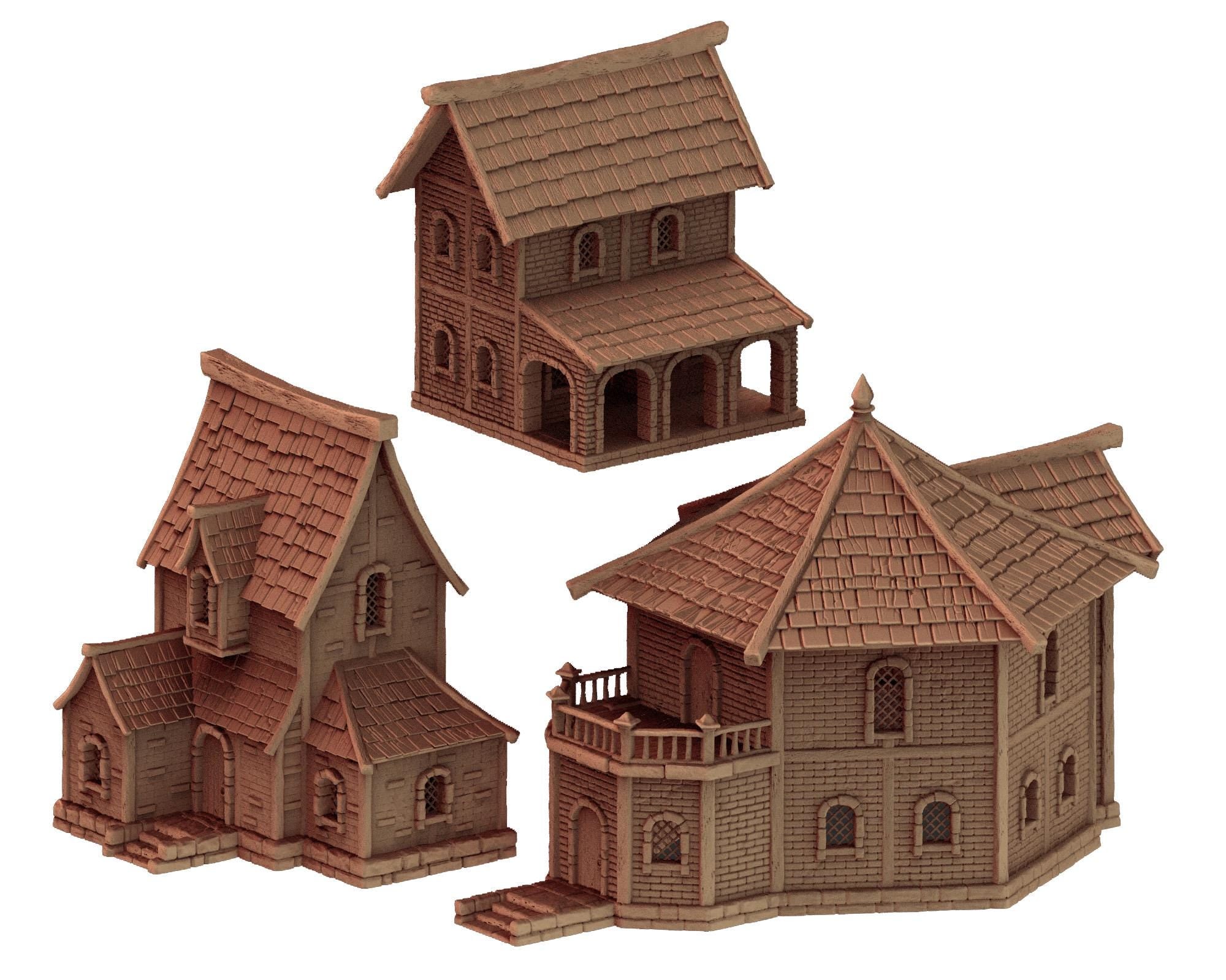 Medieval building - House 51 - PLA for Oldworld, Dungeon & Dragons, Frostgrave, Age of fantasy battle skirmish wargame