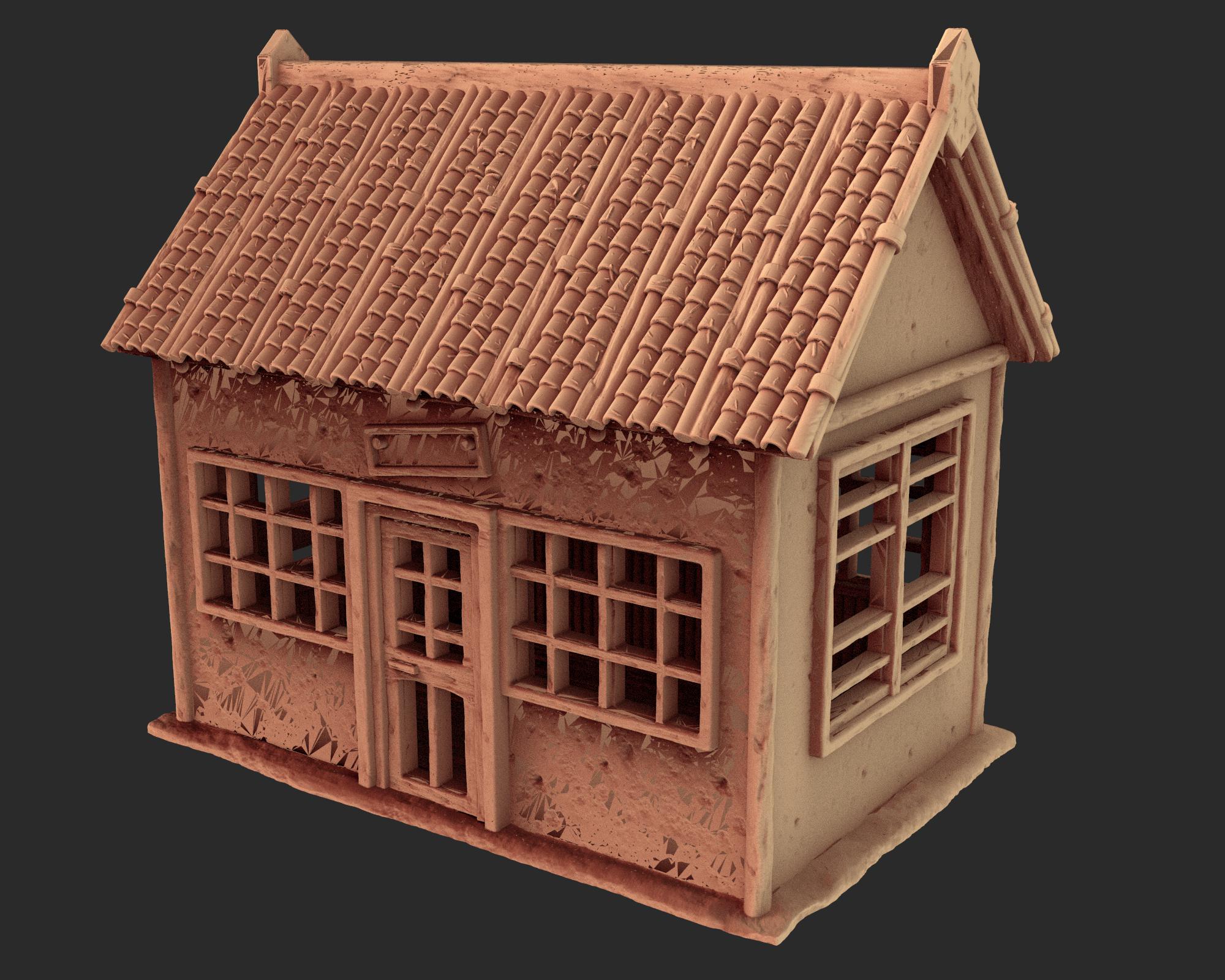 Japanese medieval building - House 5 - ancient Asia PLA for Oldworld, Dungeon & Dragons, Frostgrave, Age of fantasy battle skirmish wargame