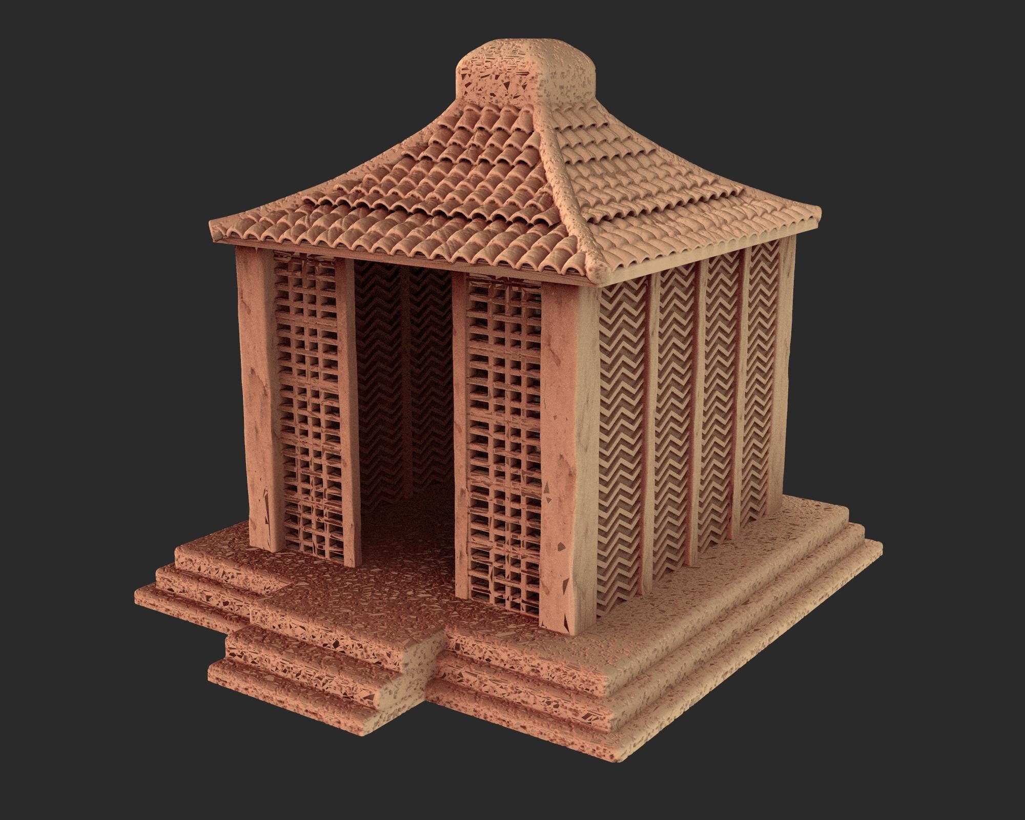 Japanese medieval building - House 6 - ancient Asia PLA for Oldworld, Dungeon & Dragons, Frostgrave, Age of fantasy battle skirmish wargame
