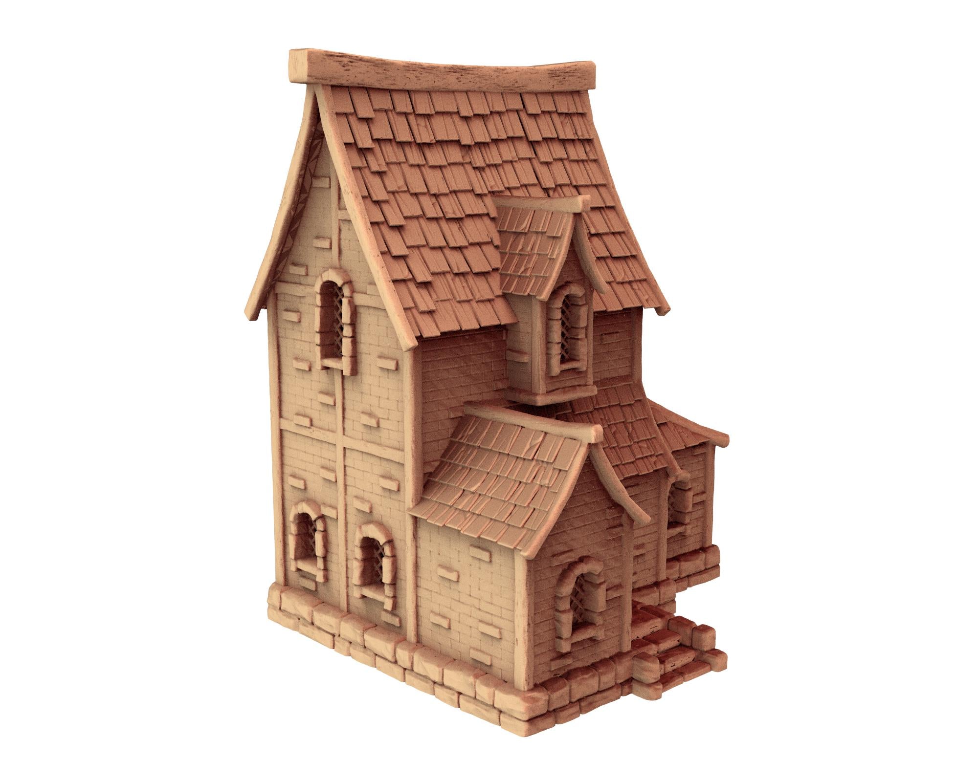 Medieval building - House 51 - PLA for Oldworld, Dungeon & Dragons, Frostgrave, Age of fantasy battle skirmish wargame