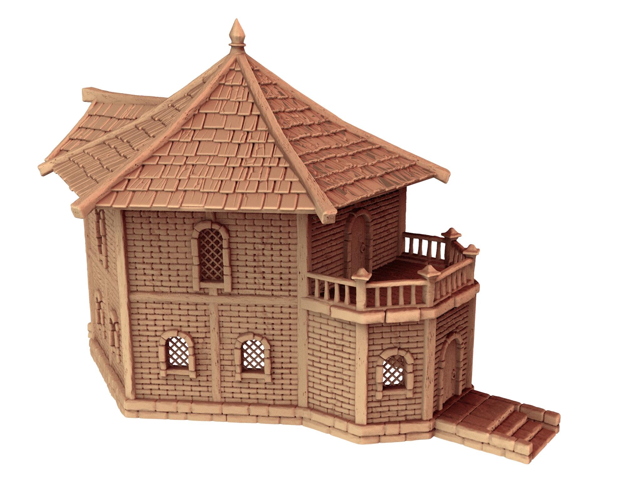 Medieval building - House 52 - PLA for Oldworld, Dungeon & Dragons, Frostgrave, Age of fantasy battle skirmish wargame