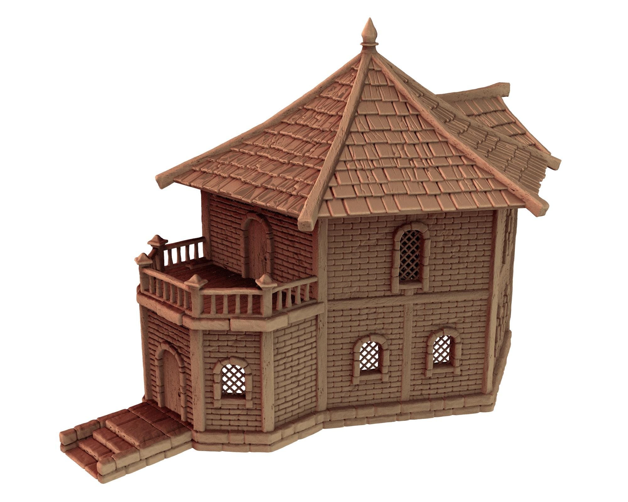Medieval building - House 52 - PLA for Oldworld, Dungeon & Dragons, Frostgrave, Age of fantasy battle skirmish wargame