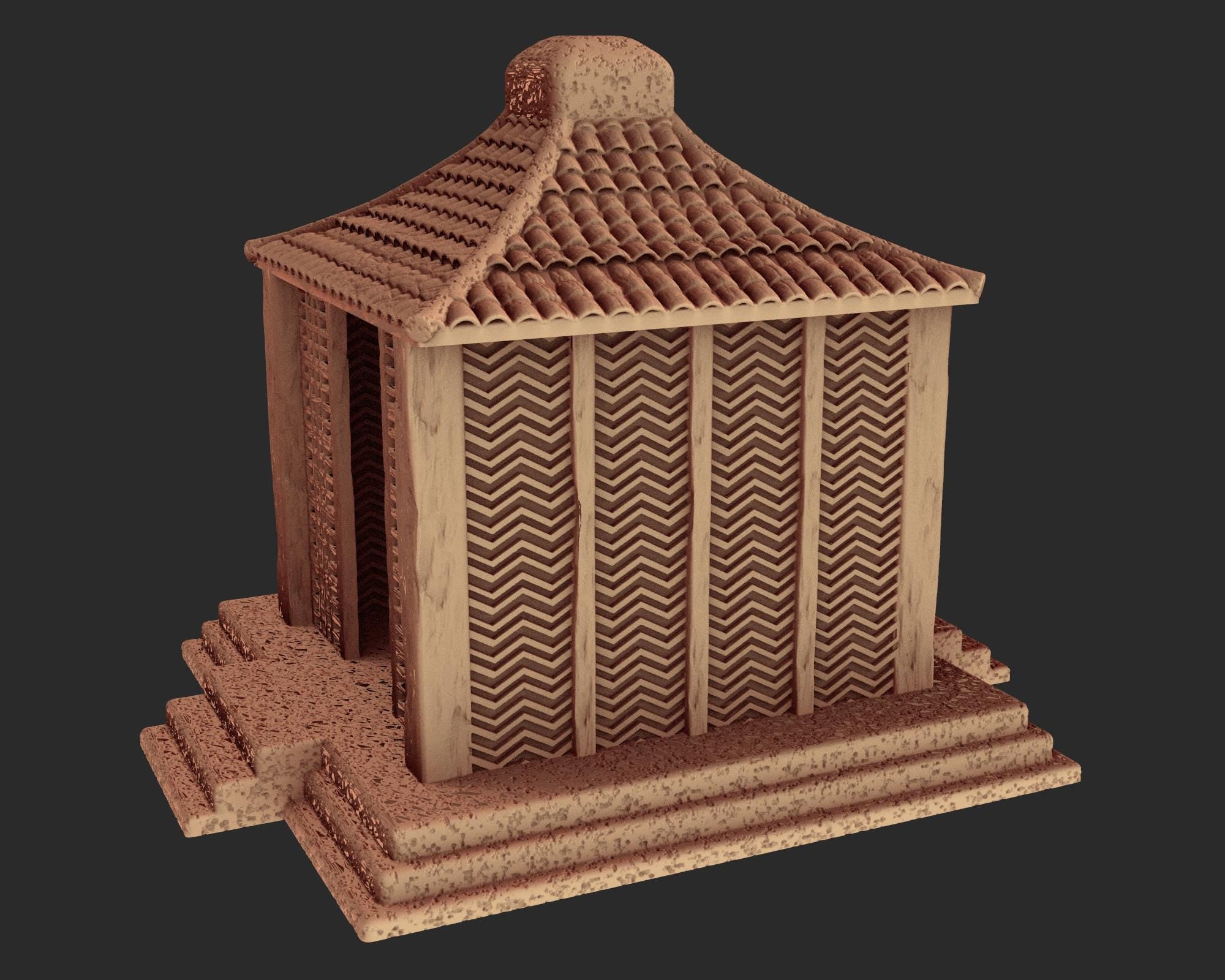 Japanese medieval building - House 6 - ancient Asia PLA for Oldworld, Dungeon & Dragons, Frostgrave, Age of fantasy battle skirmish wargame
